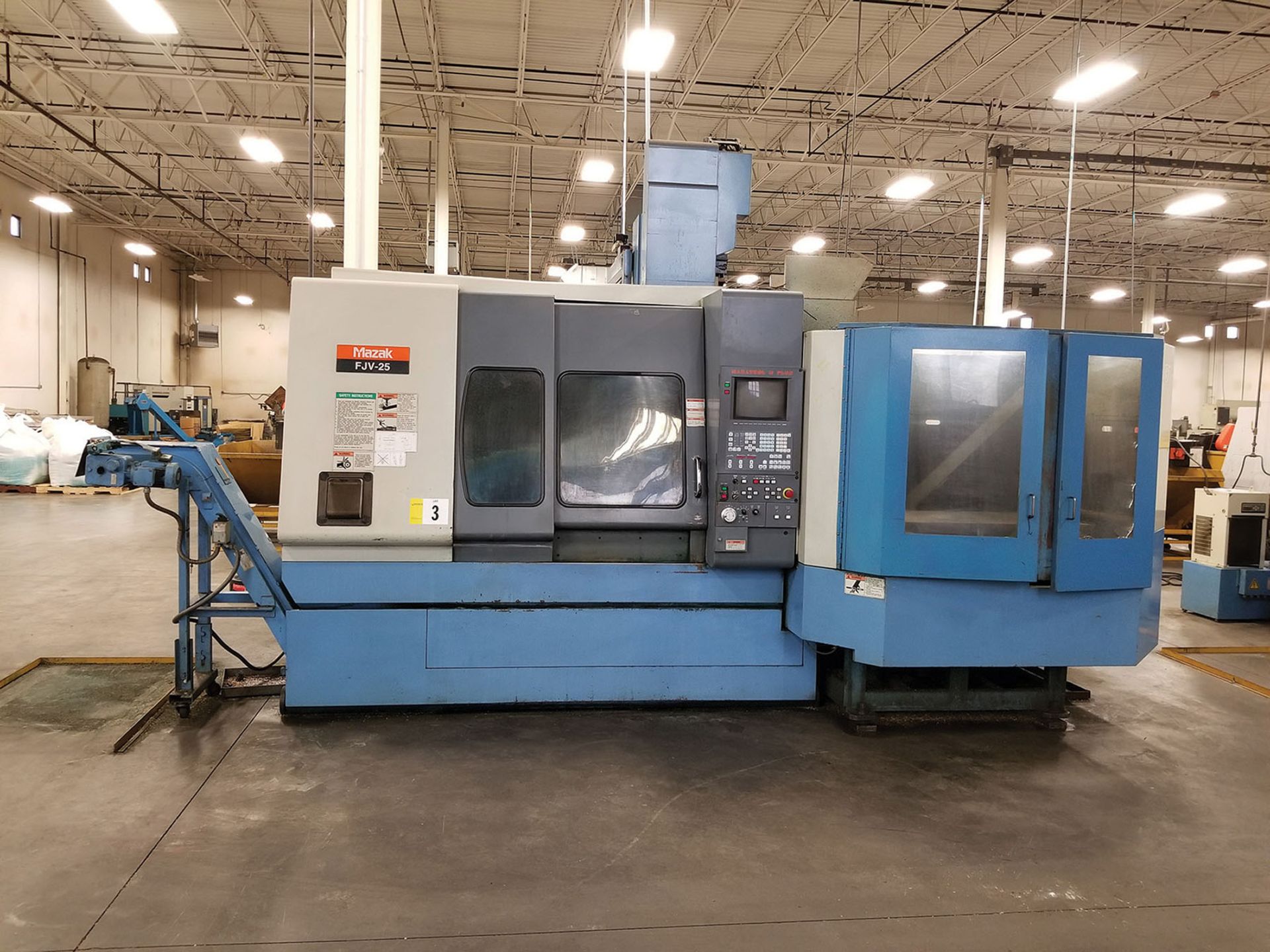 1992 MAZAK FJV-25 CNC VERTICAL MACHINING CENTER, S/N 134677, TRAVELS: 10.04/20.08'` X-AXIS, 40. - Image 3 of 17