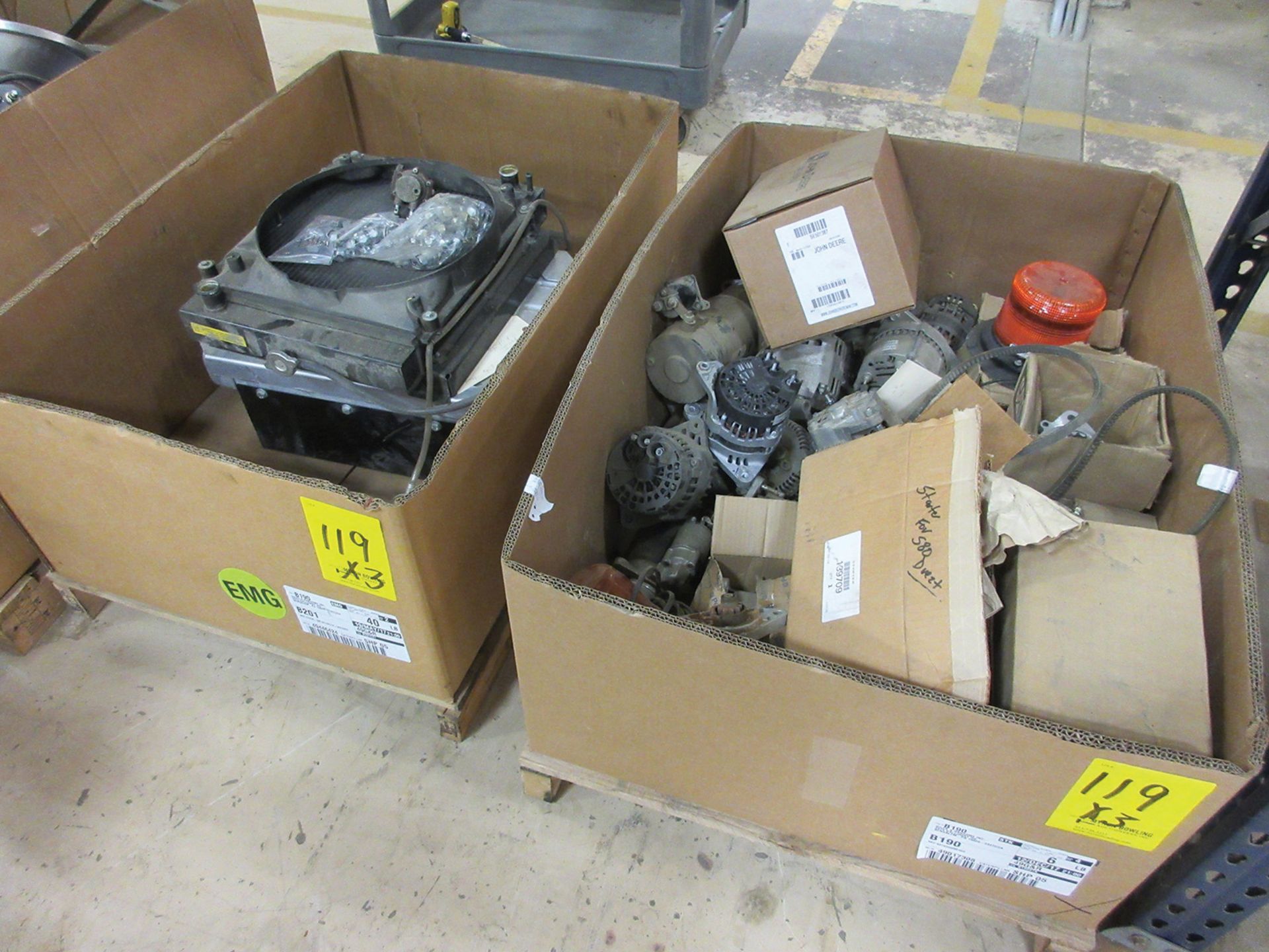 (3) BOXES OF ASSORTED PARTS; KUBOTA, JD, AND CAT
