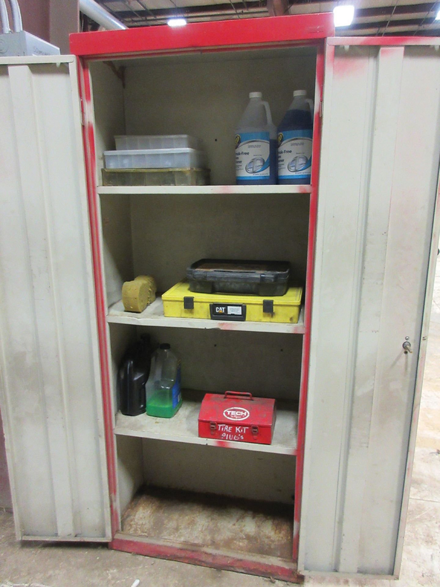 (2) FLAMMABLE STORAGE CABINETS, (2) OTHER CABINETS, AND 3' X 6' HD WORKBENCH WITH 6'' BENCH VISE - Image 2 of 3