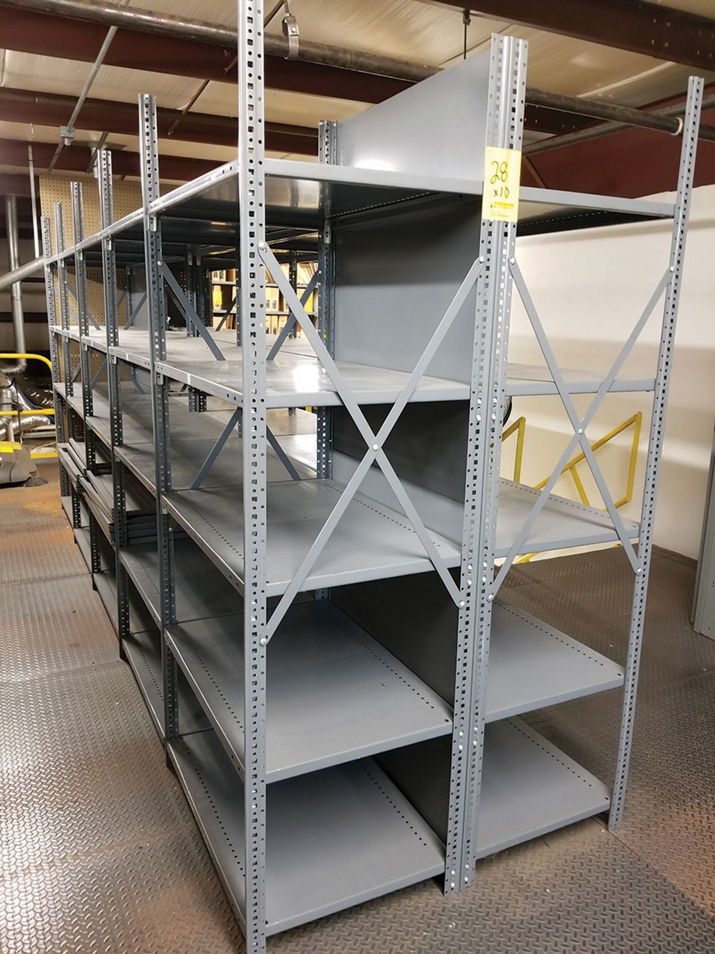 (10) MEDIUM/LIGHT DUTY PARTS RACKS; 85'' H X 35 1/2 ''W X 2' DEEP, GREY, CLIP SHELVING, METAL - Image 2 of 2