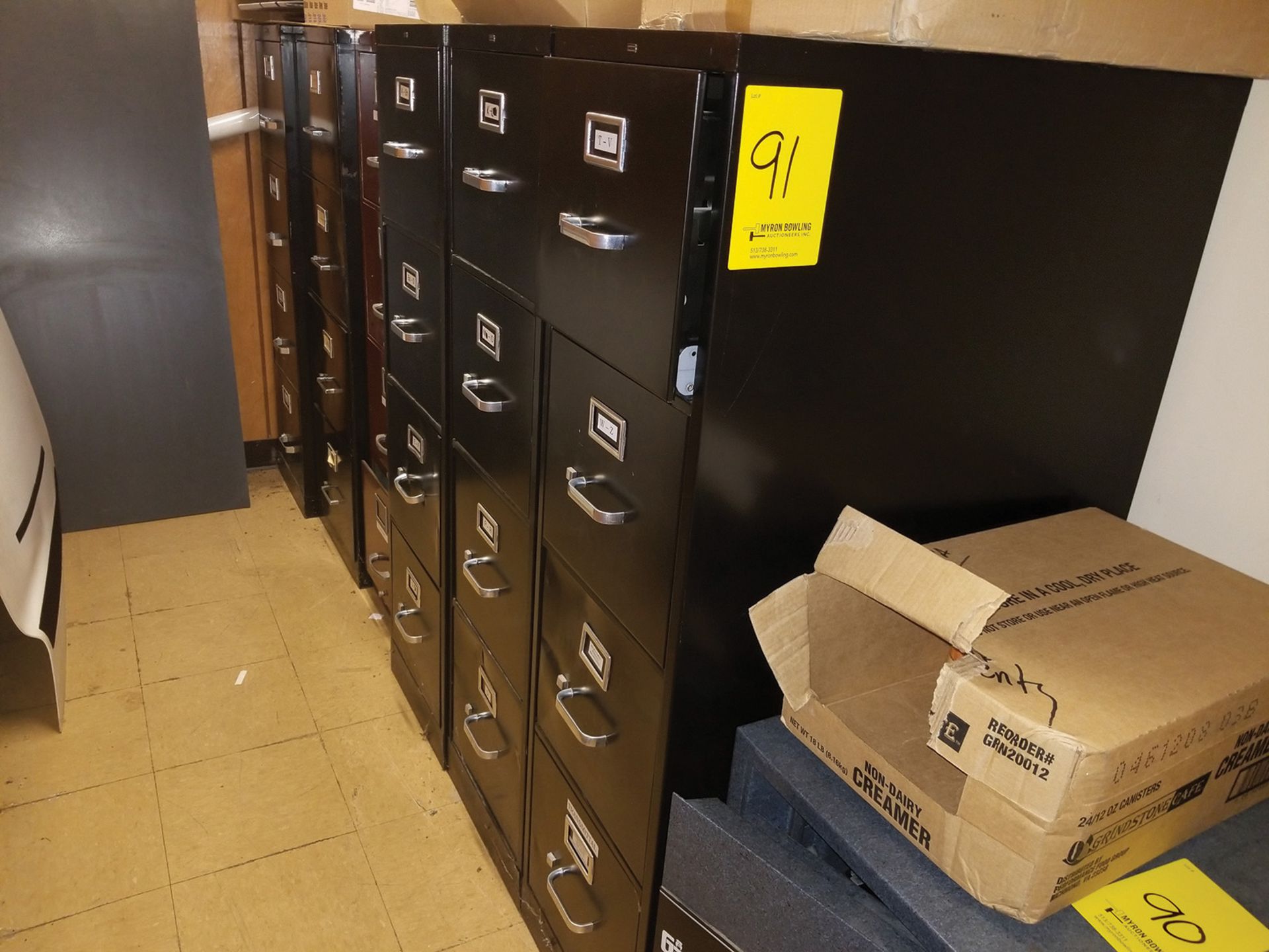 (5) 4-DRAWER LATERAL FILING CABINETS AND REMAINING CONTENTS OF CLOSET ROOM ***LOCATED IN