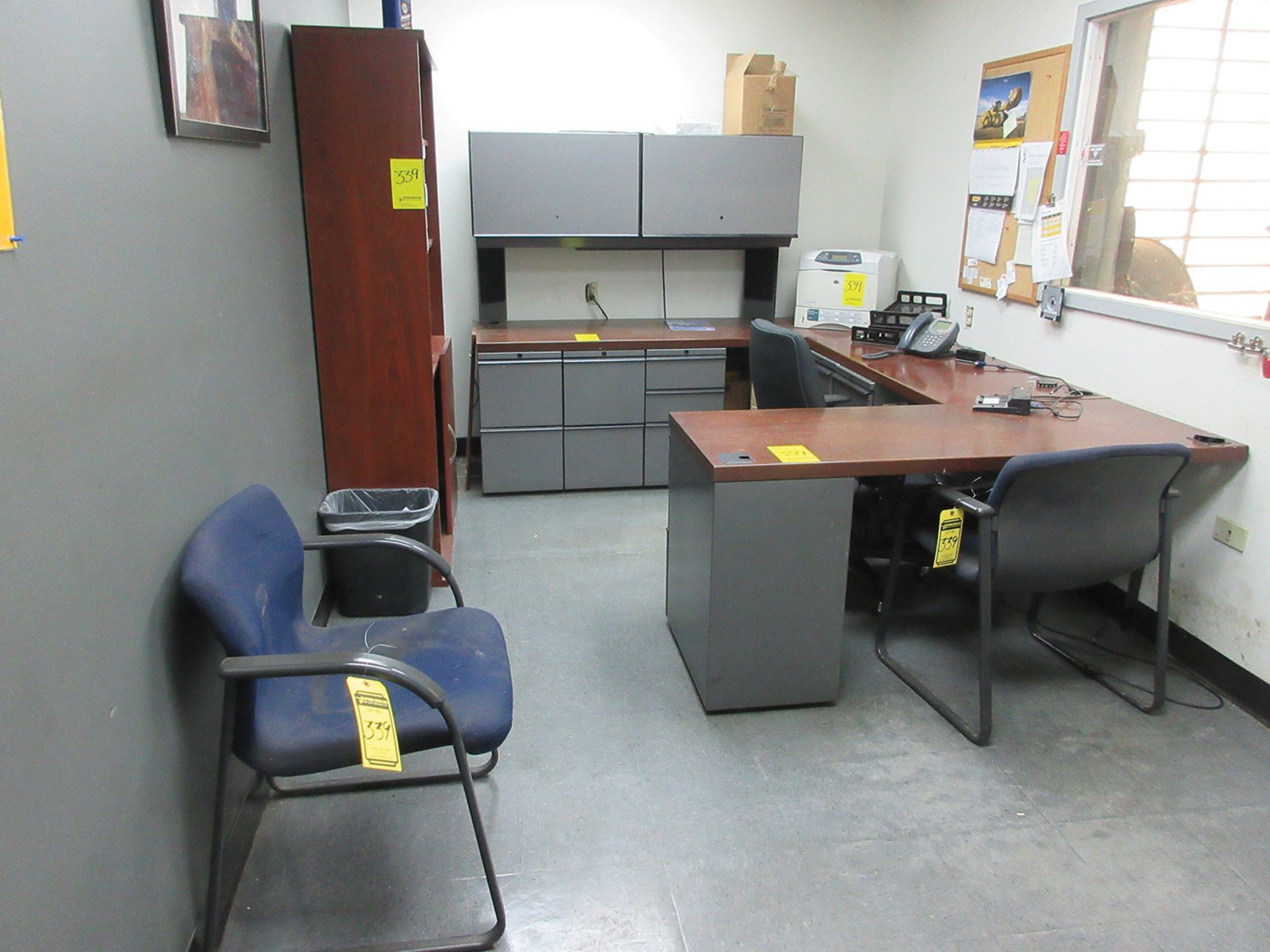 CONTENTS OF OFFICE; U-SHAPE DESK, HUTCH, (3) CHAIRS, AND PRINTER ***LOCATEDIN WEST CHESTER, PA***
