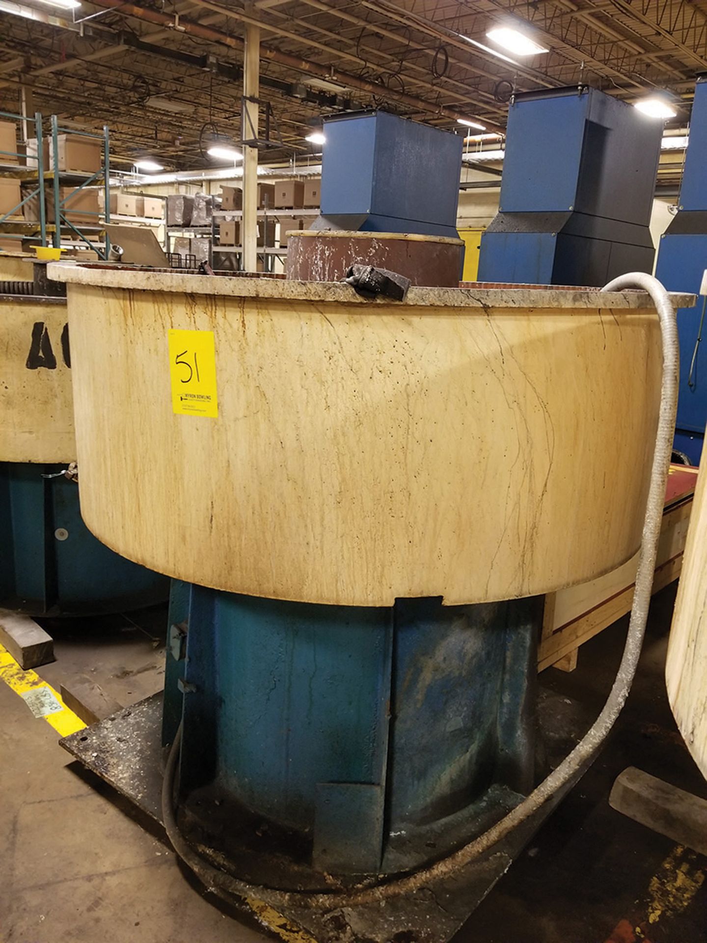 ROSLER VIBRATORY BOWL FINISHER; 57'' DIA. X 16'' DEEP ***$50.00 RIGGING FEE***