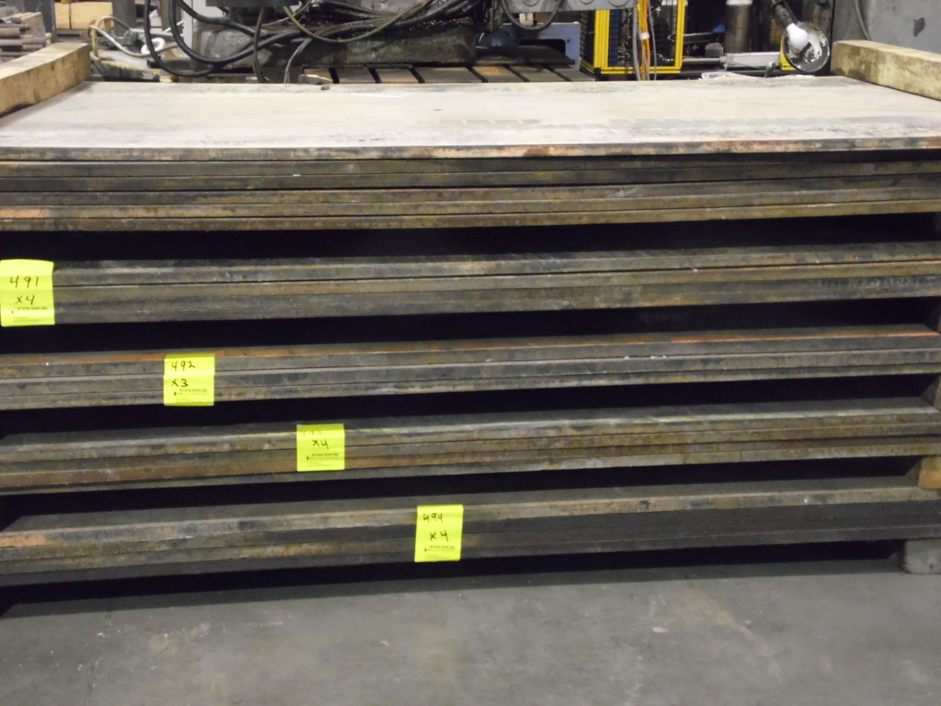 LOT OF STEEL PLATE; 1'' X 4' X 10' (X6)