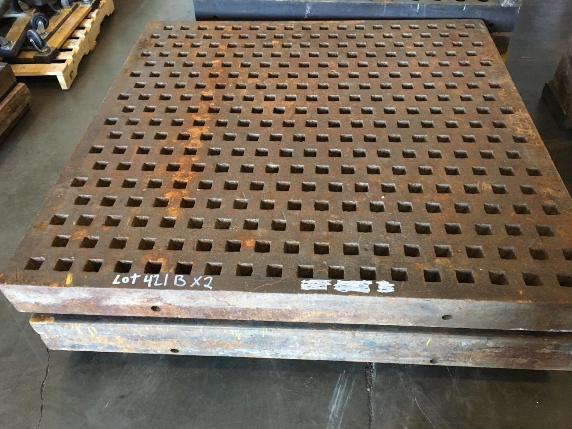 5' X 5' X 4'' THICK STEEL PLATES (X2)