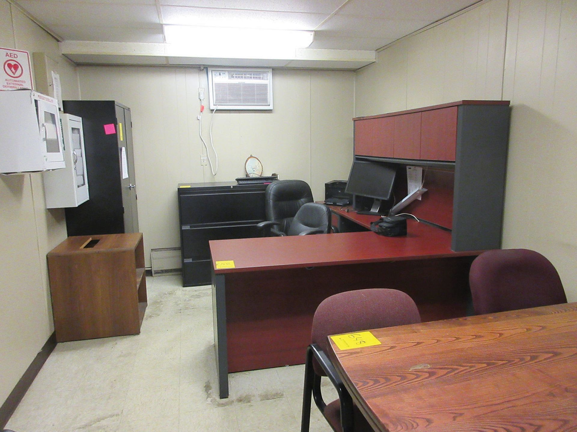 CONTENTS OF OFFICE; ULINE 6-LOCKER UNIT, TABLE, DESK, 2-DOOR CABINET, LATERAL FILE CABINET, AND ( - Image 2 of 2