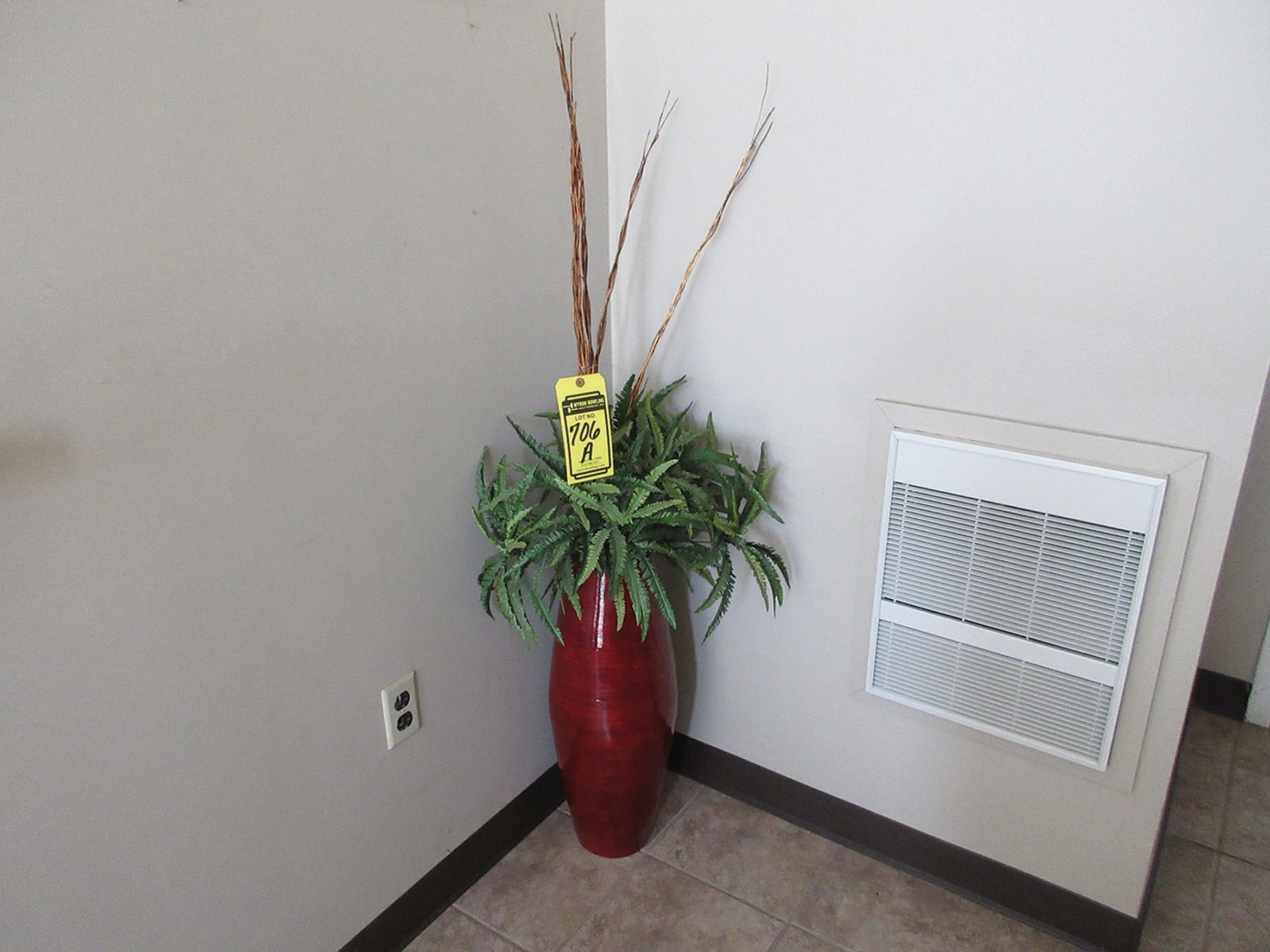 RECEPTION AREA; (2) CHAIRS, SIDE TABLE, LAMP, AND PLANT - Image 2 of 2