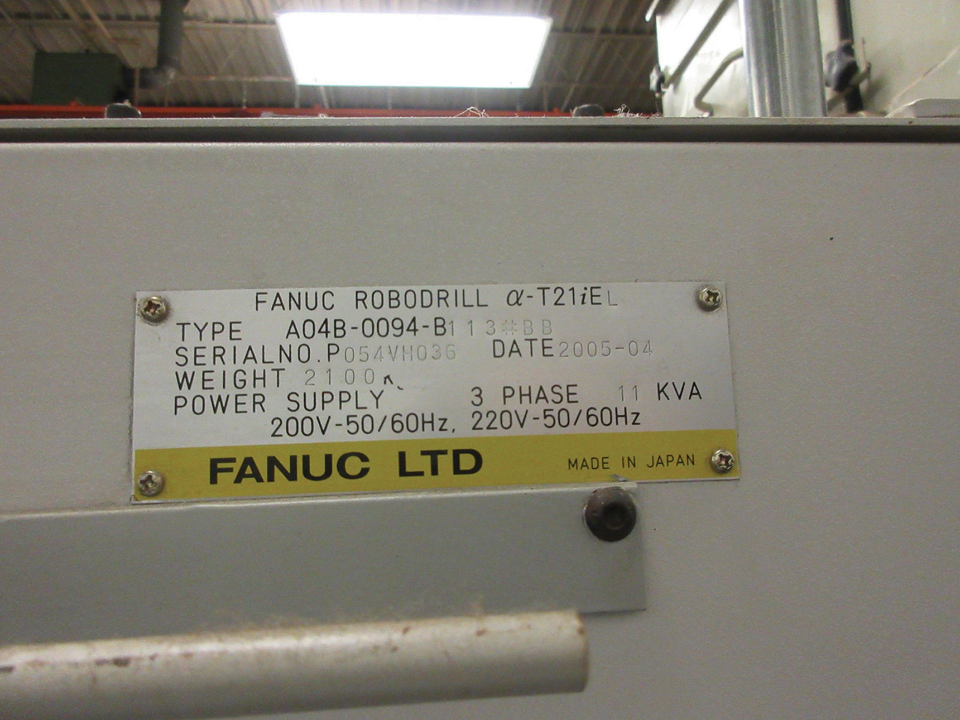 2005 FANUC ROBODRILL 3-AXIS CNC DRILLING CENTER; MODEL A-T21IEL, 18'' X 39'' TABLE, 10,000 RPM - Image 3 of 5