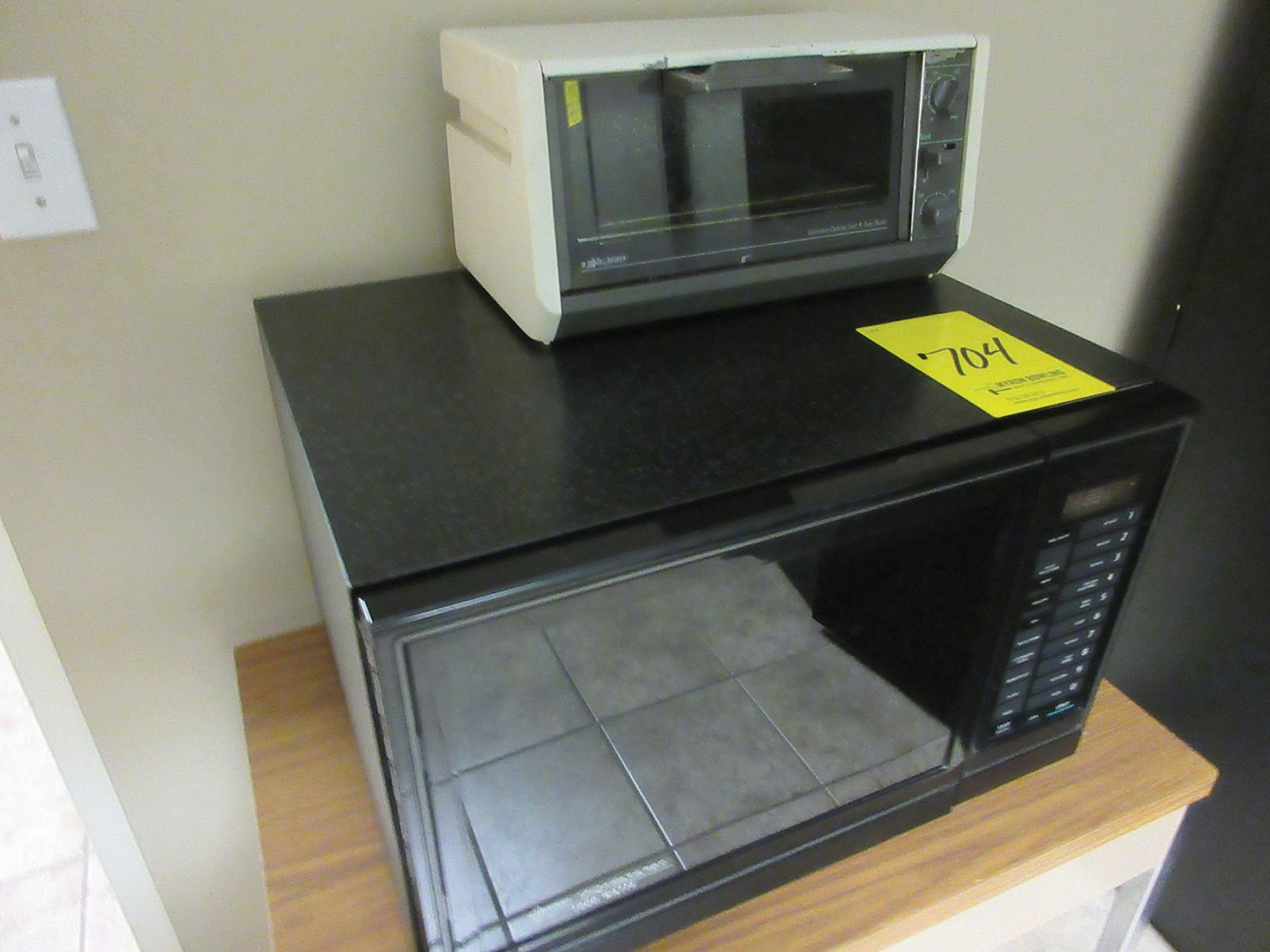 MICROWAVE, TOASTER OVEN, COFFEE MAKER, LATERAL CABINET, AND (3) 2-DOOR CABINETS - Image 2 of 2