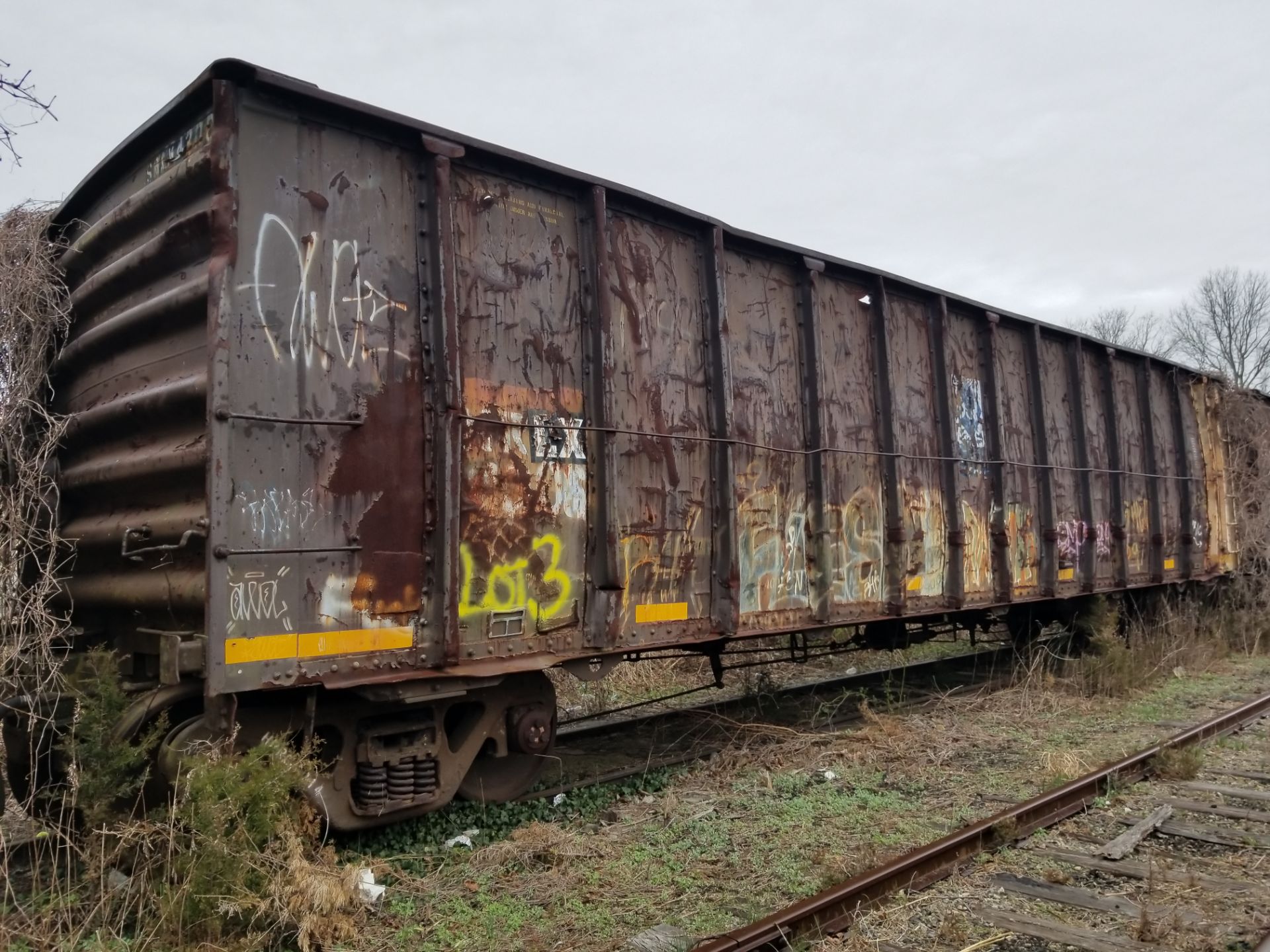 LOT 3 - (X 5) HIGH-SIDED GONDOLA RAIL CARS (CAPE MAY, NJ) (3-1) SRXX 4308 HIGH-SIDED GONDOLA RAIL