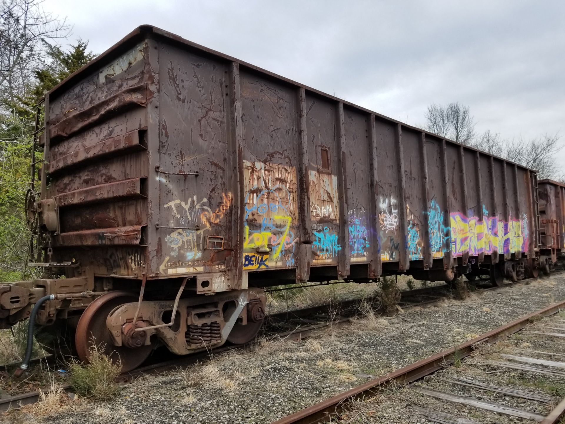 LOT 7- (X 5) HIGH-SIDED GONDOLA RAIL CARS (CAPE MAY, NJ) (7-1) SRXX 4174 HIGH-SIDED GONDOLA RAIL