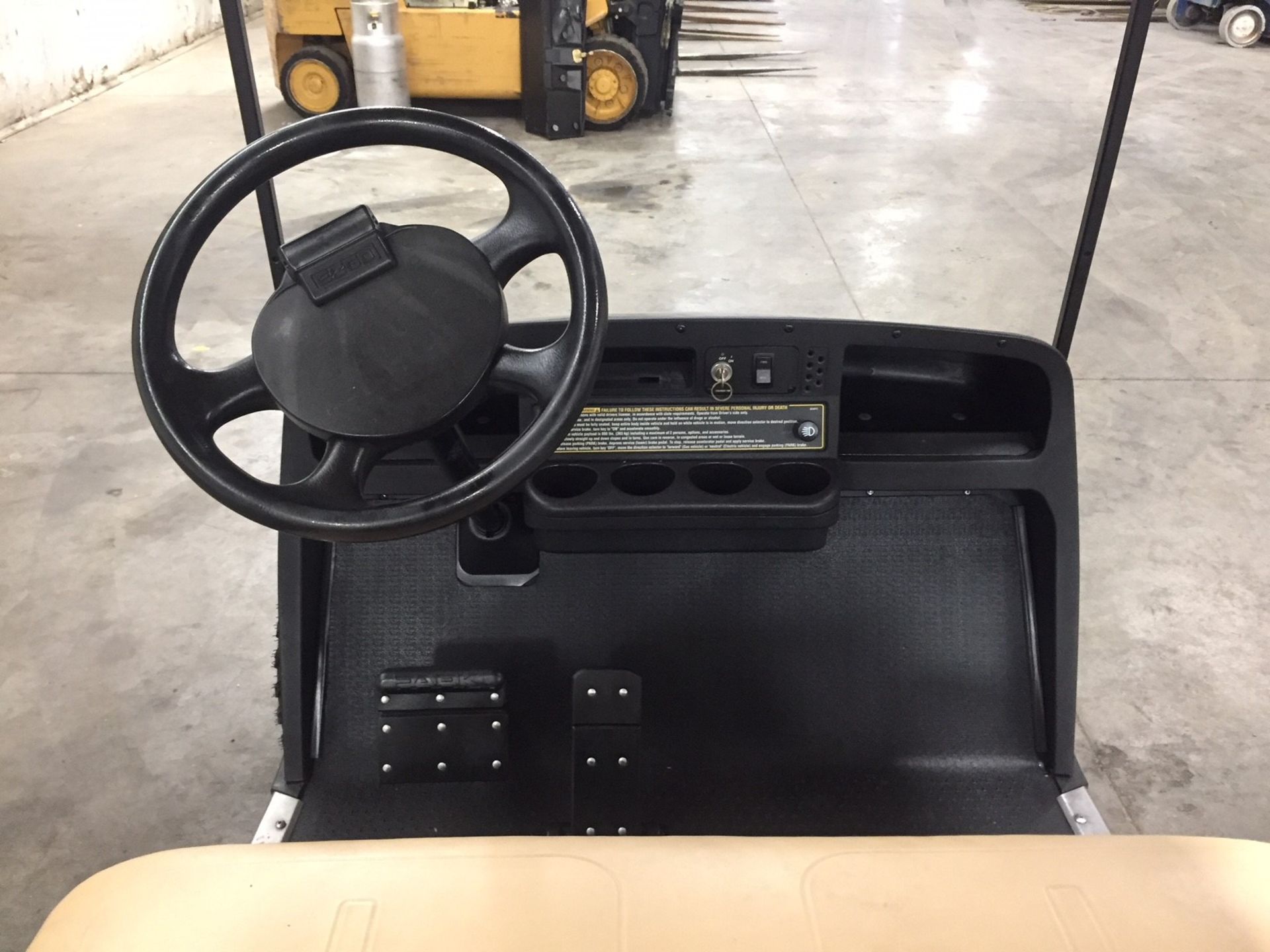 2010 EZGO PDS ELECTRIC GOLF CART, WITH 36 VOLT CHARGER, 4-PASSENGER FOLD DOWN SEAT, LIFT KIT, - Image 5 of 5