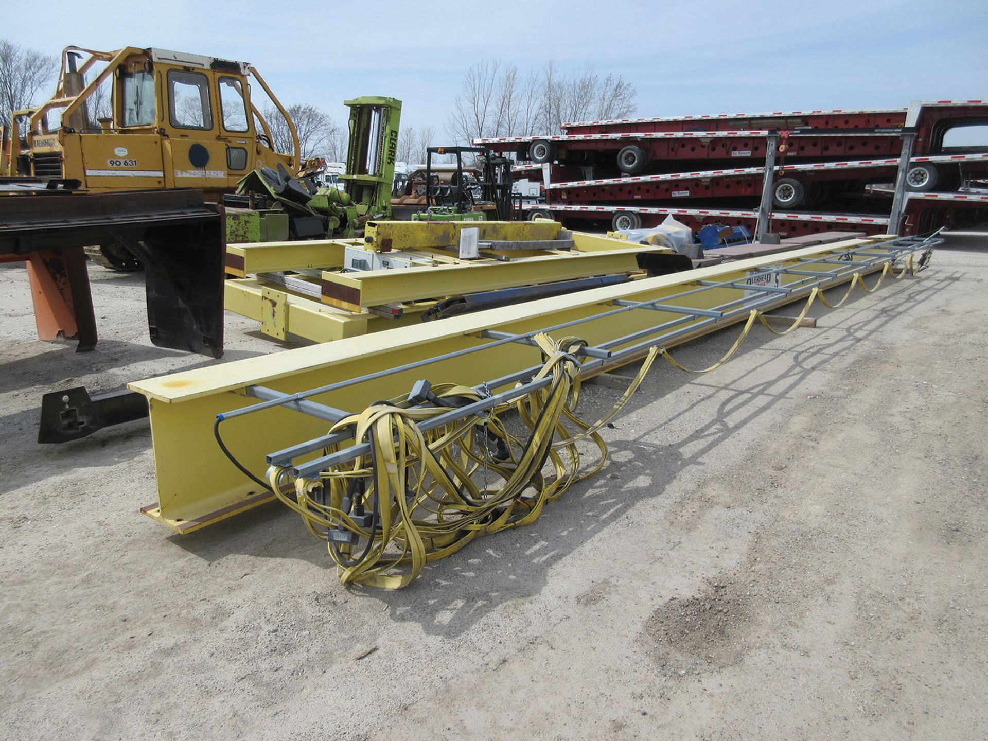 DEARBORN 5-TON X 50' (EST) SPAN SINGLE GIRDER CRANE, S/N 76650-04, R&M SPACEMASTER HOIST, FREE