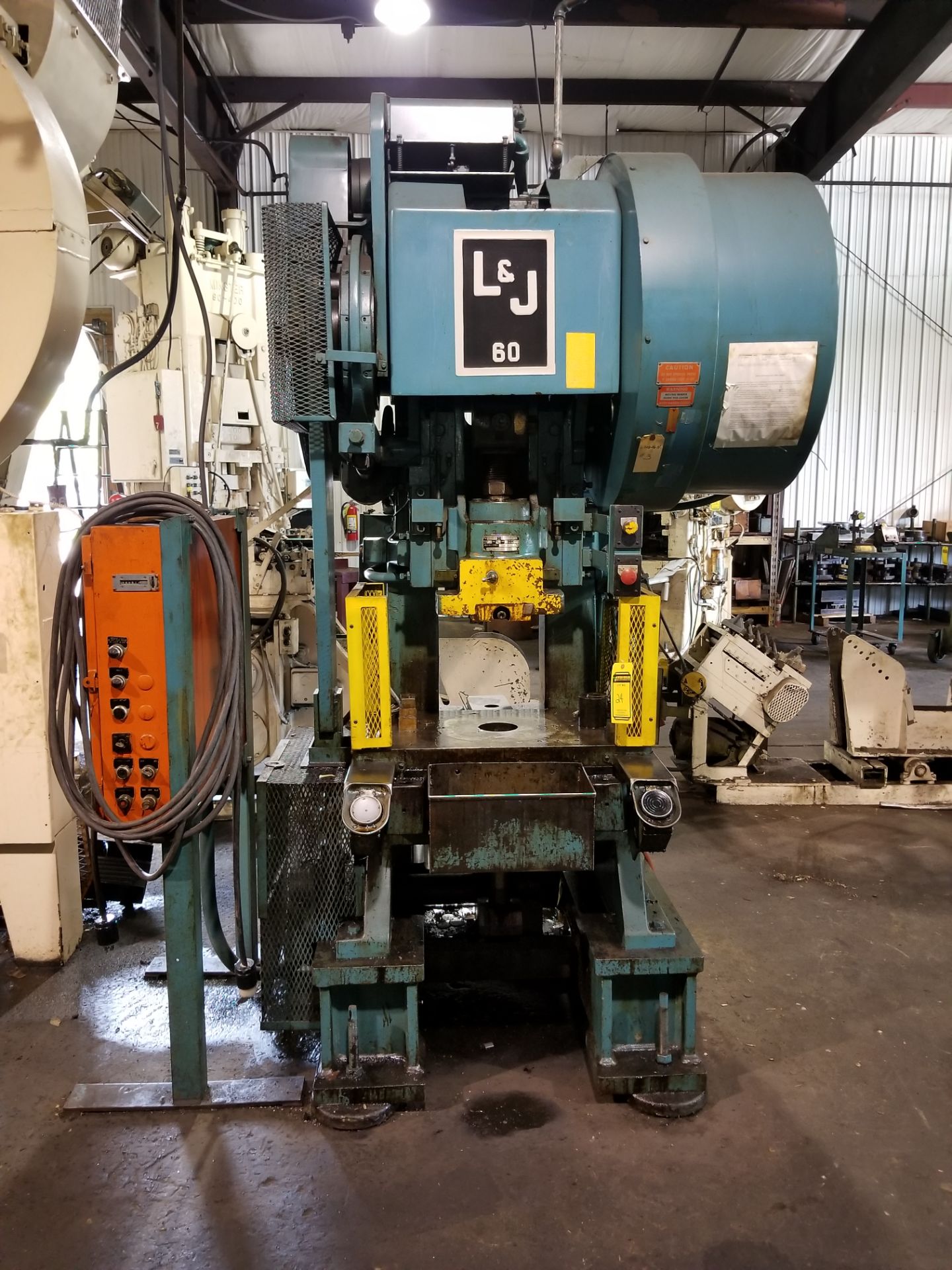 60-TON L & J GAP FRAME PUNCH PRESS, S/N 56556A, 6'' STROKE, 3'' ADJUSTMENT, 11 1/2'' SHUT HEIGHT - Image 2 of 4