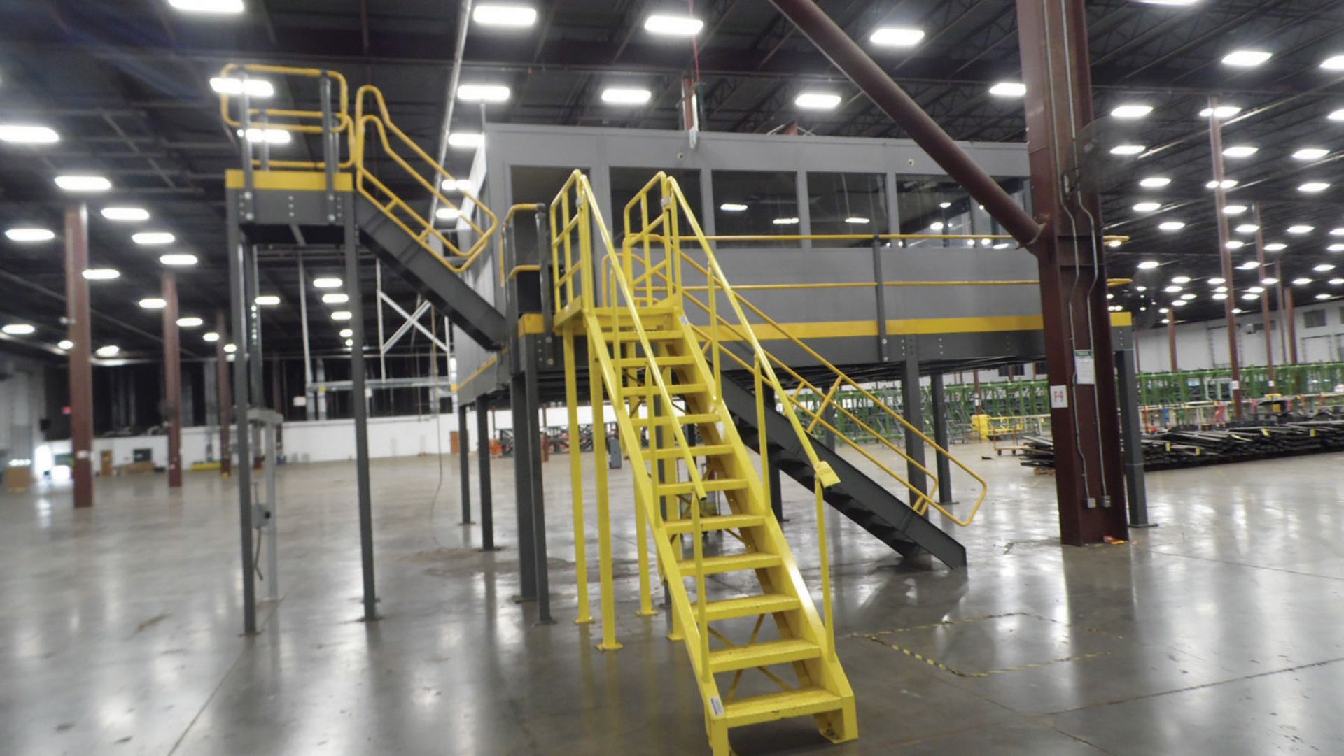 MEZZANINE, OFFICE & CONTENTS, 27'W X 25'L WITH (3) SETS OF STAIRS