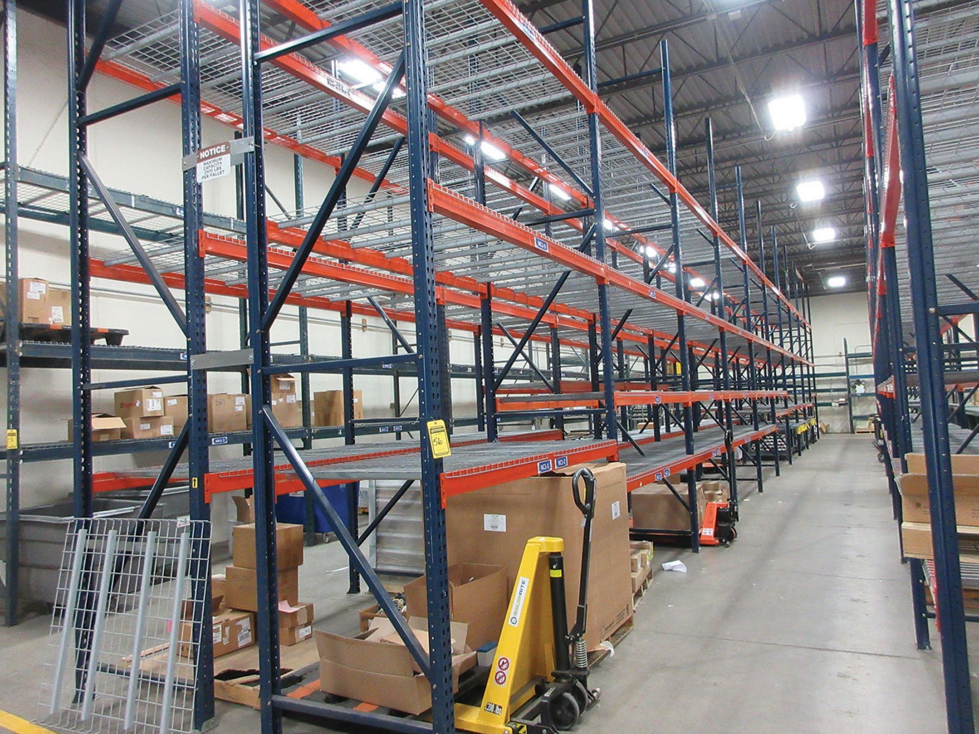 (10) SECTIONS OF STEEL KING TEARDROP STYLE PALLET RACK; (11) 18' UPRIGHTS, (71) 4'' X 8' CROSSBEAMS,