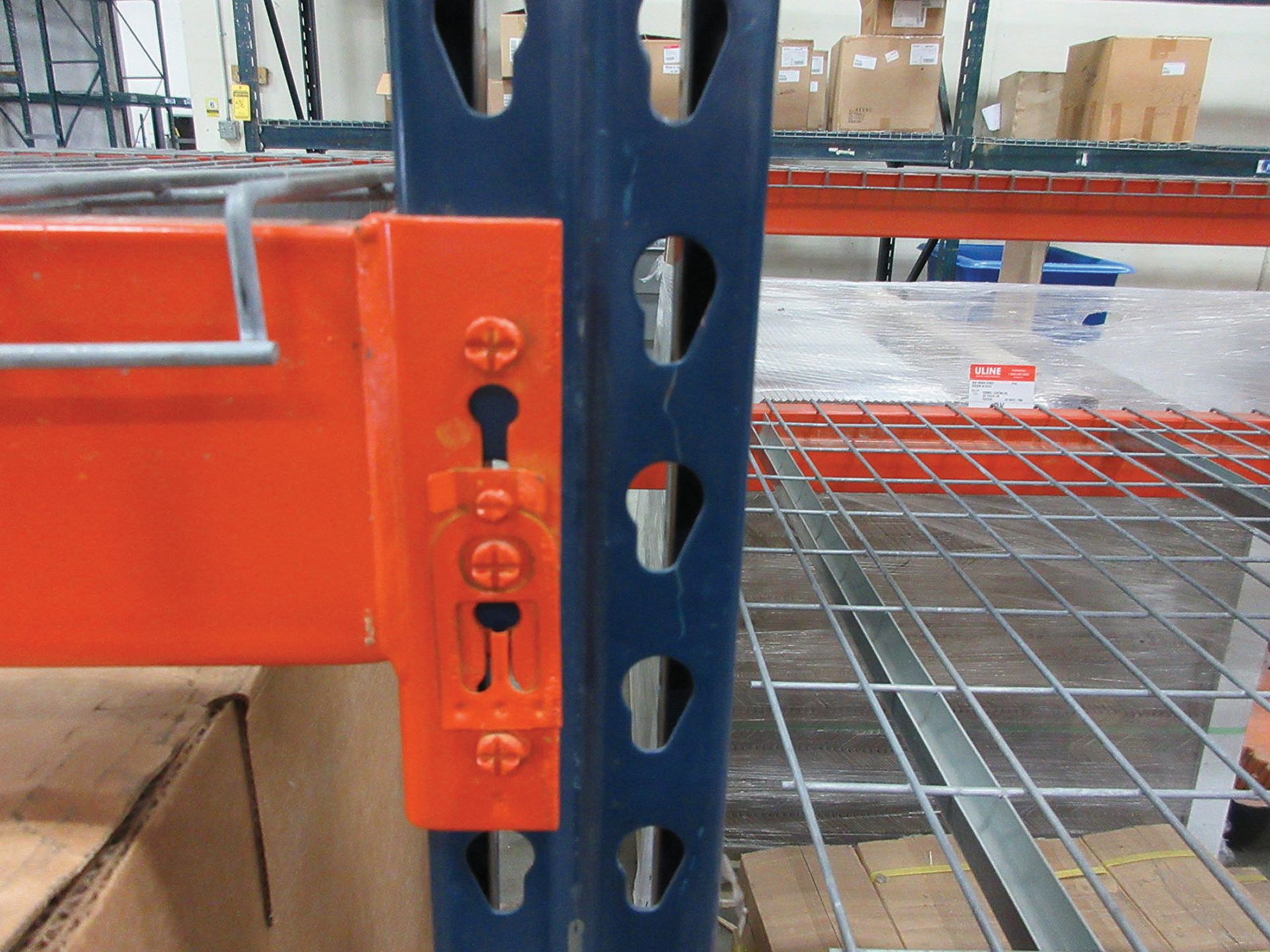 (10) SECTIONS OF STEEL KING TEARDROP STYLE PALLET RACK; (11) 18' UPRIGHTS, (71) 4'' X 8' CROSSBEAMS, - Image 3 of 3