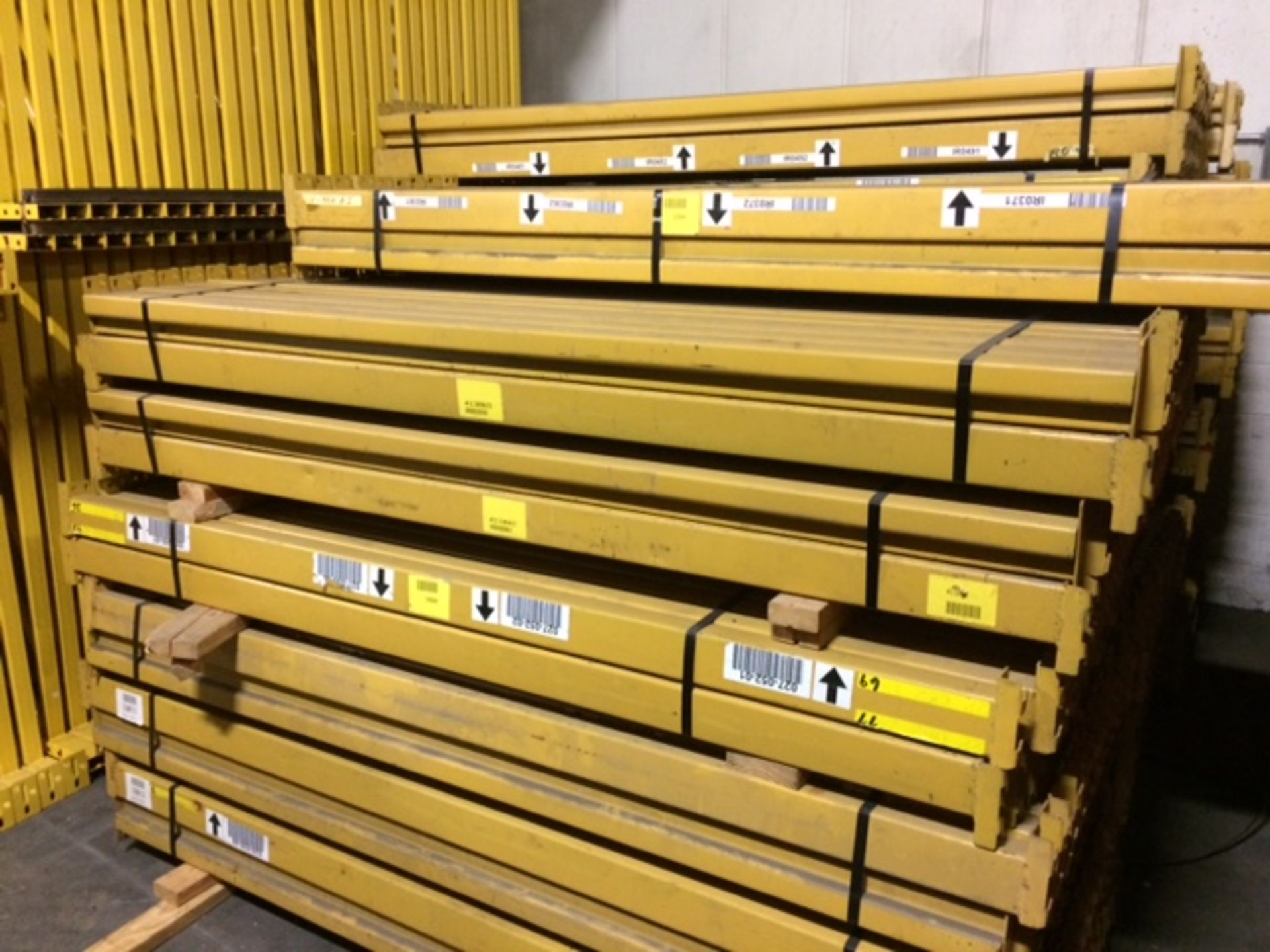 (X120) 87" X 3.5" KEYSTONE BEAMS, PALLET RACK