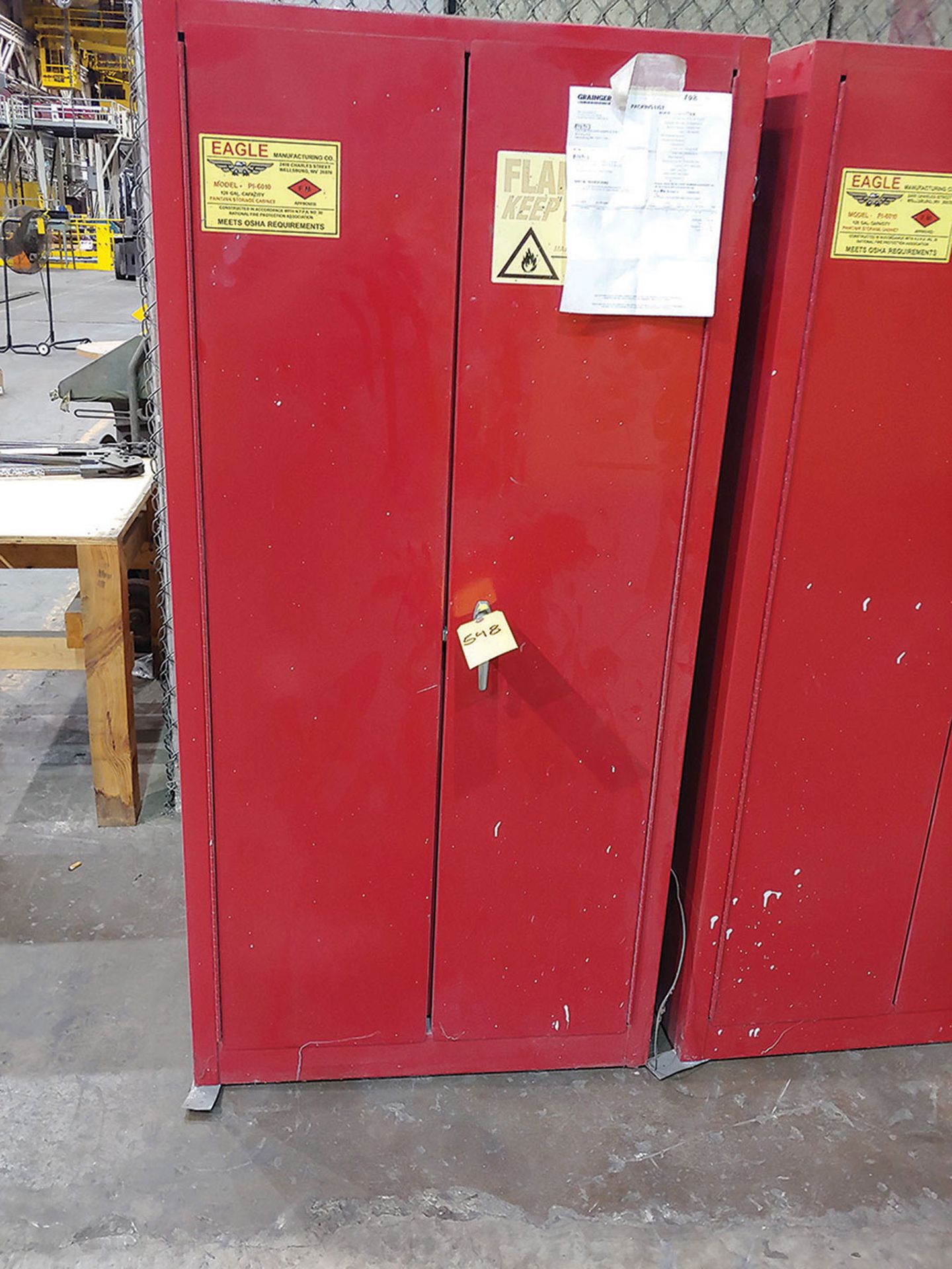 RED FLAMMABLE MATERIALS CABINET