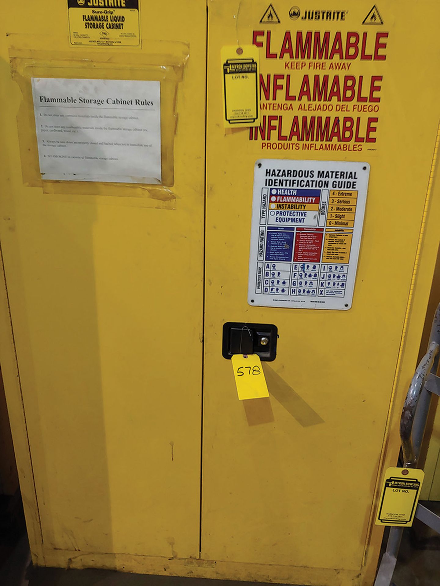 JUSTRITE FLAMMABLE MATERIALS CABINET