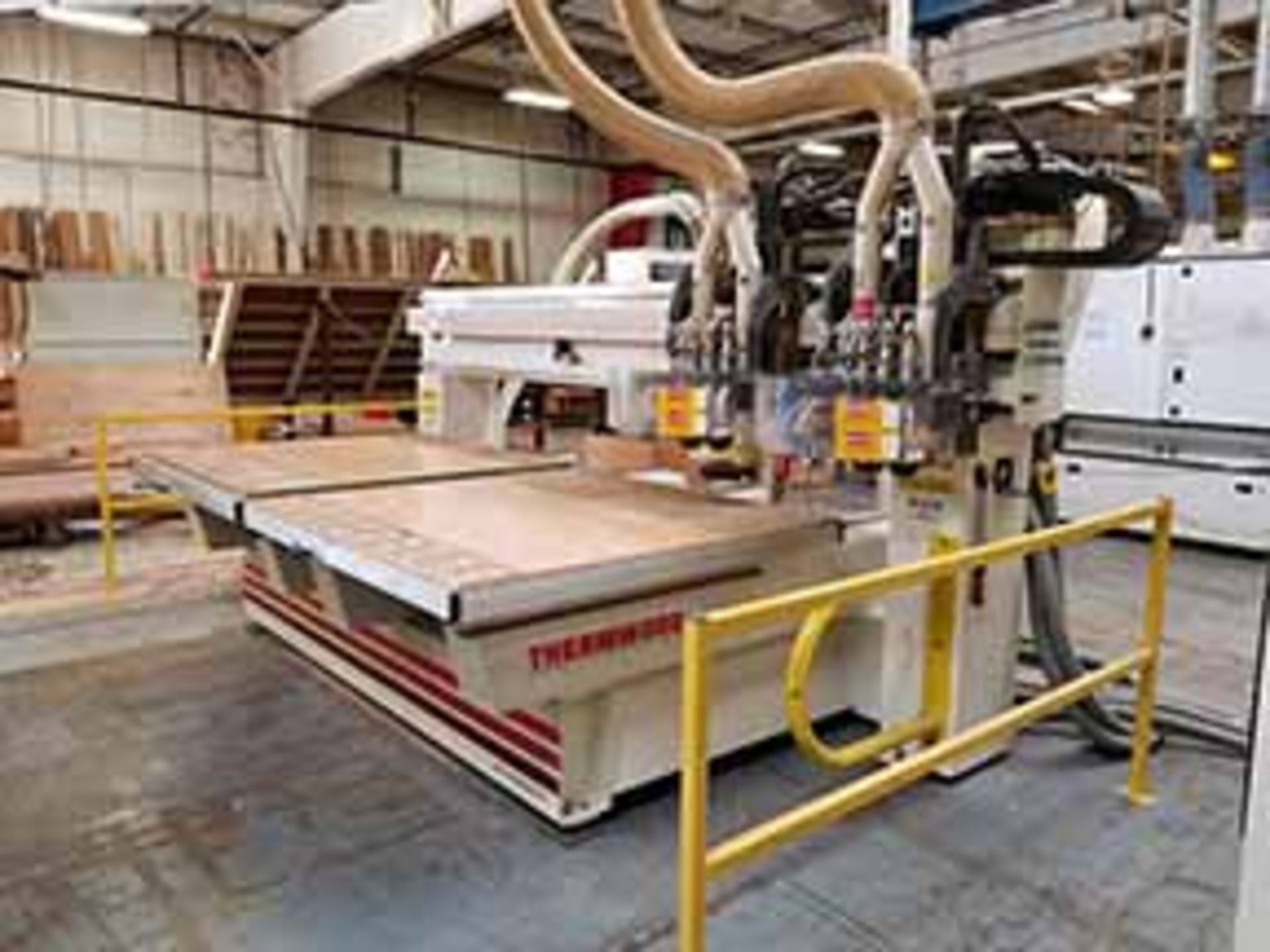 THERMWOOD C42 ROUTER; S/N C42165050, DUAL ROUTER HEADS, 151'' ROUTER TRAVEL, DUAL 5' X 5' SLIDING