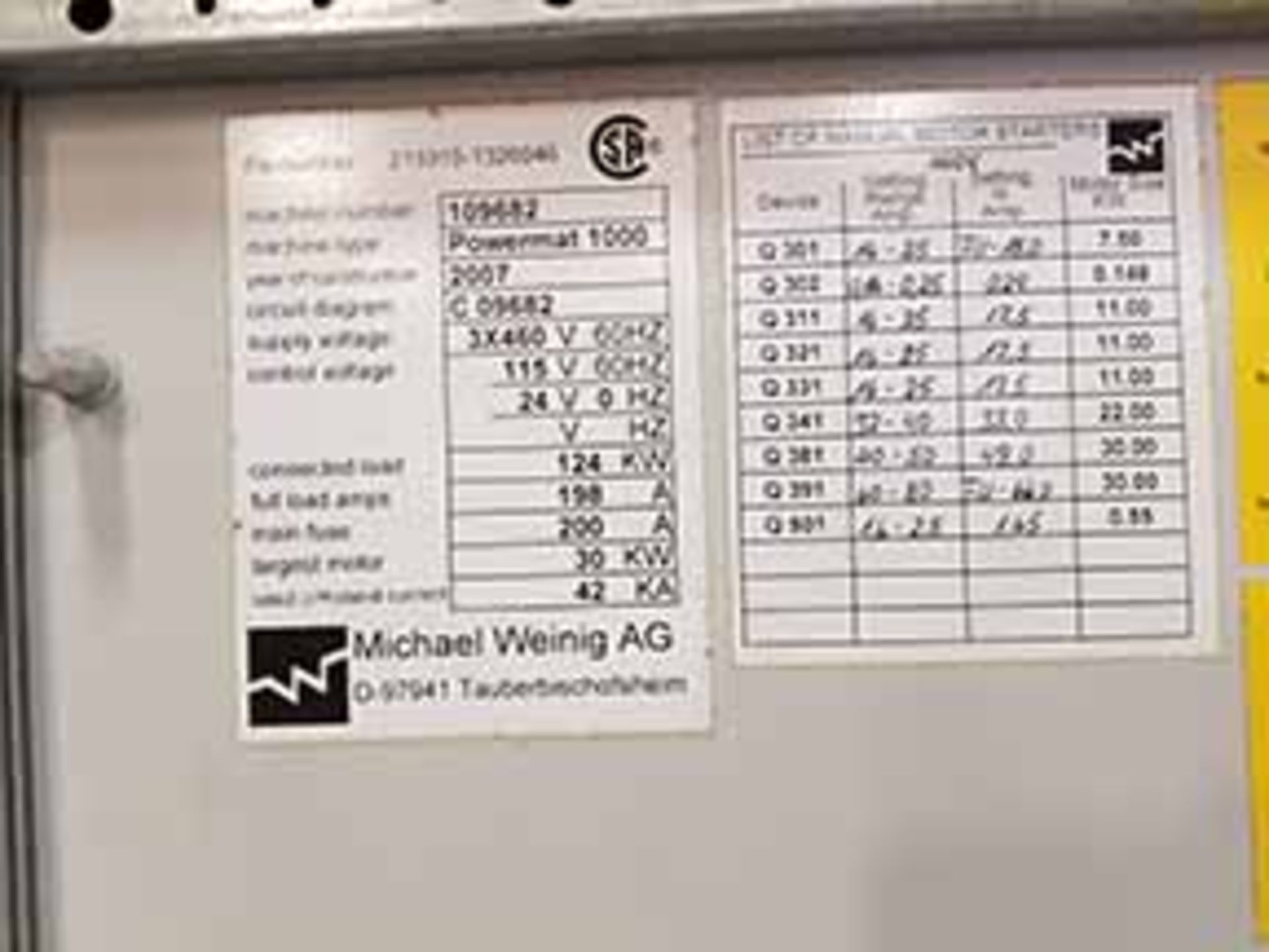 2007 WEINIG POWERMAT 1000 CNC MOULDER W/(6) POWERLOCK HEADS, FEED THROUGH, 9-1/16'' WORKING - Image 9 of 9