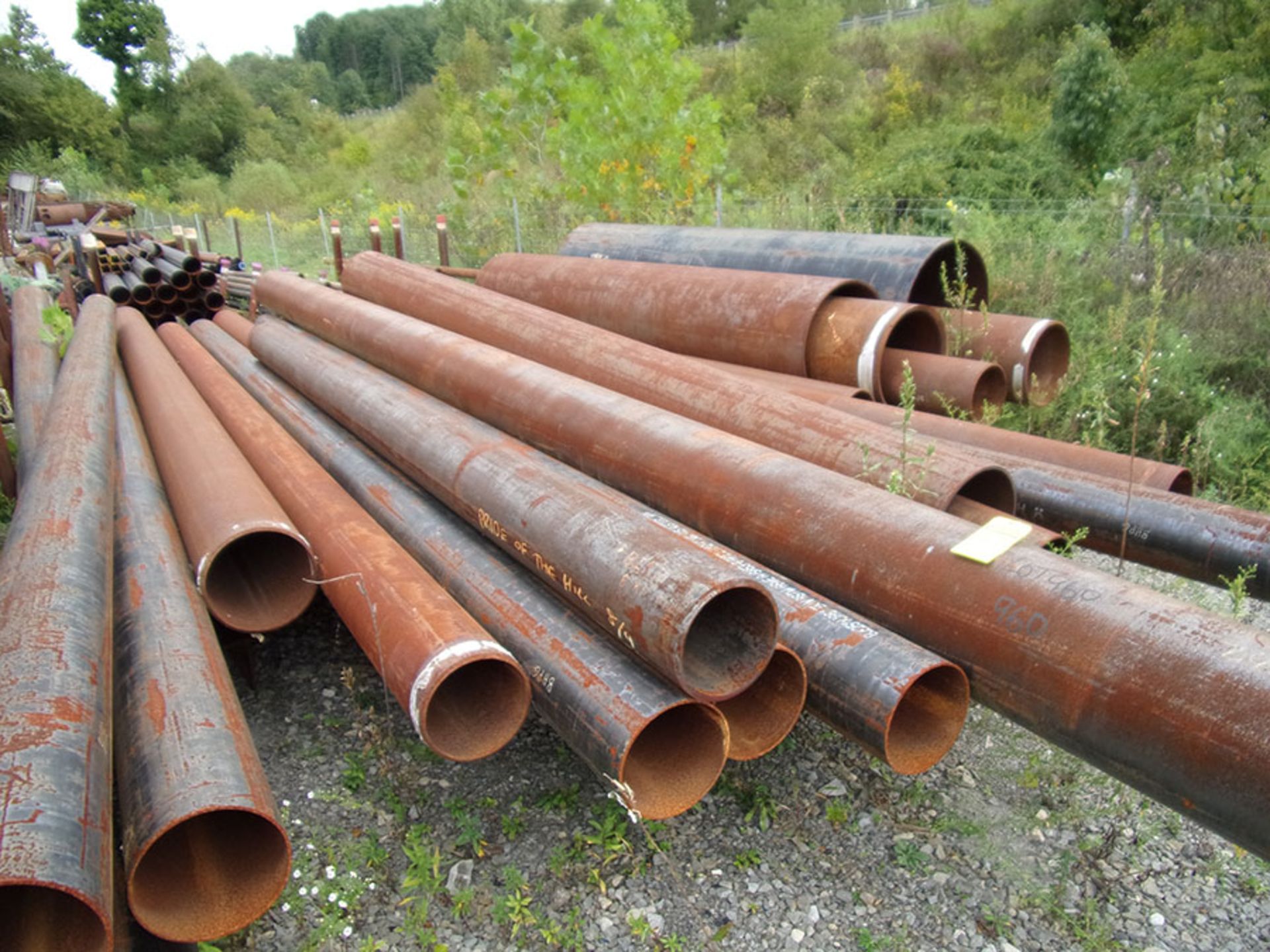 LOT OF LARGE PIPE & RACK