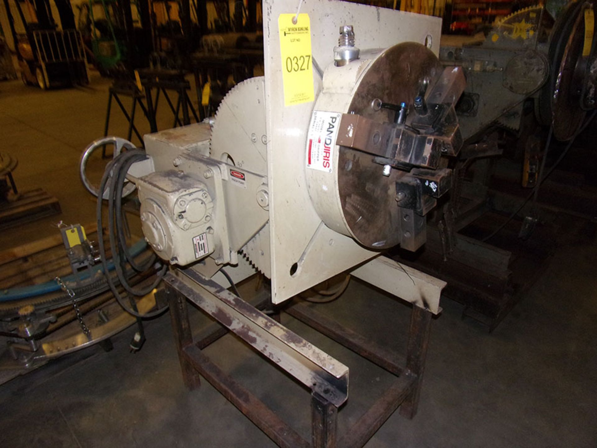 PANDJIRIS WELDING POSITIONER; MODEL 15-4FB, S/N 13162X1-11 WITH PANDJIRIS GRIPPER; MODEL TJ-20M S/