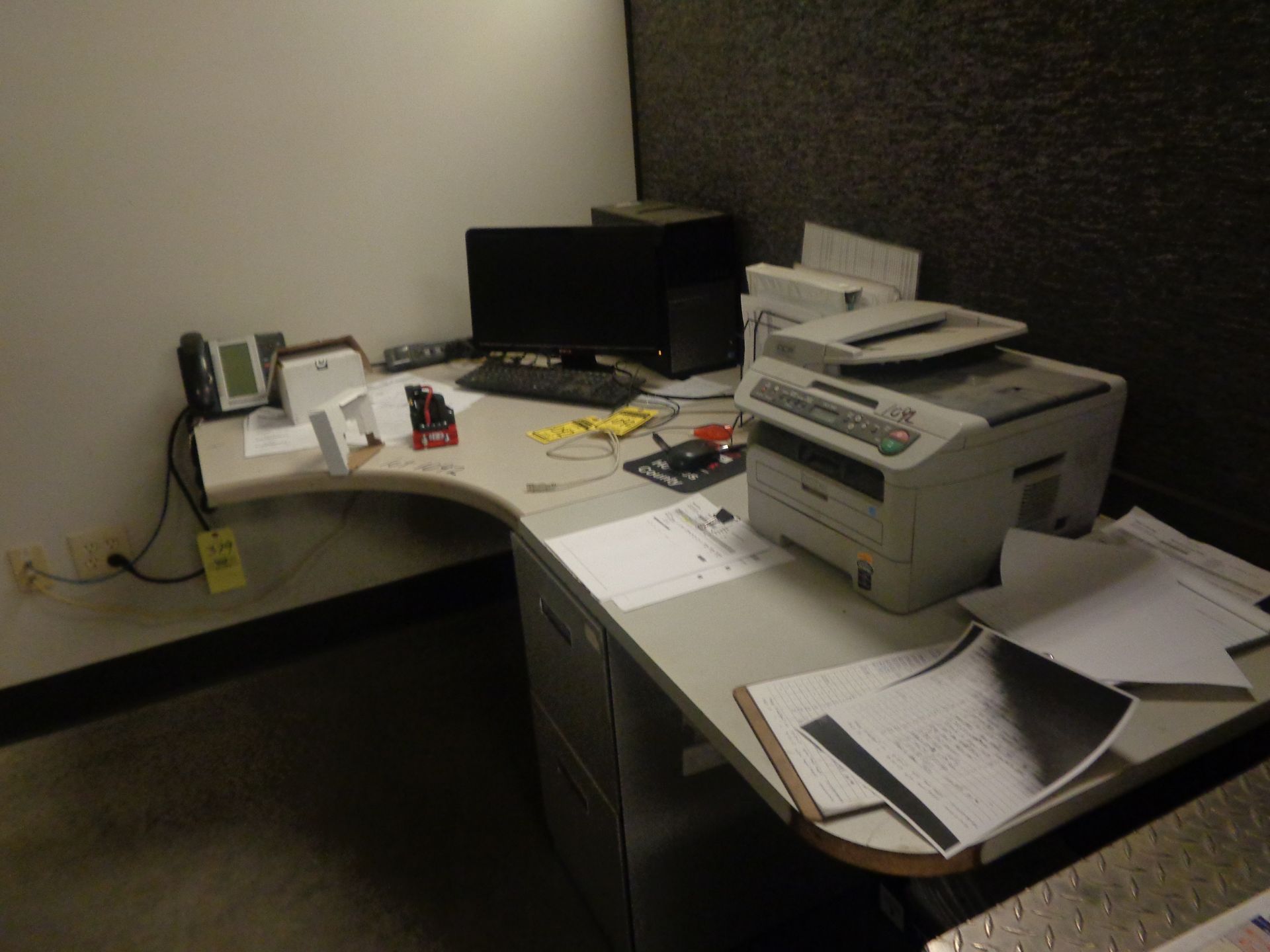 CONTENTS OF OFFICE CUBE; FILE CABINETS, DESK, AND CHAIR - Image 2 of 3