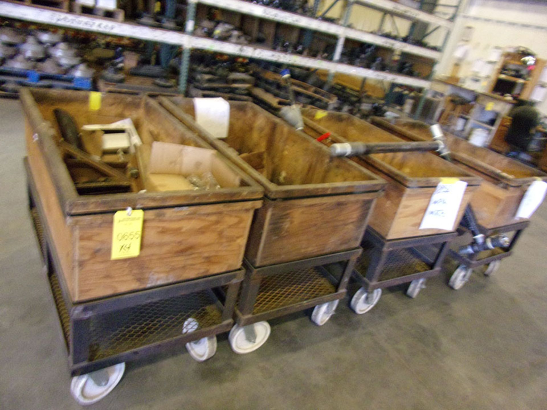 ROLLING STOCK CARTS WITH CONTENTS; WASHERS & BOLTS (X4)