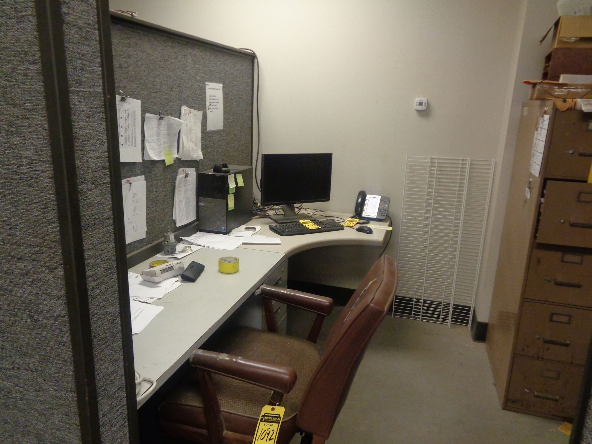CONTENTS OF OFFICE CUBE; FILE CABINETS, DESK, AND CHAIR