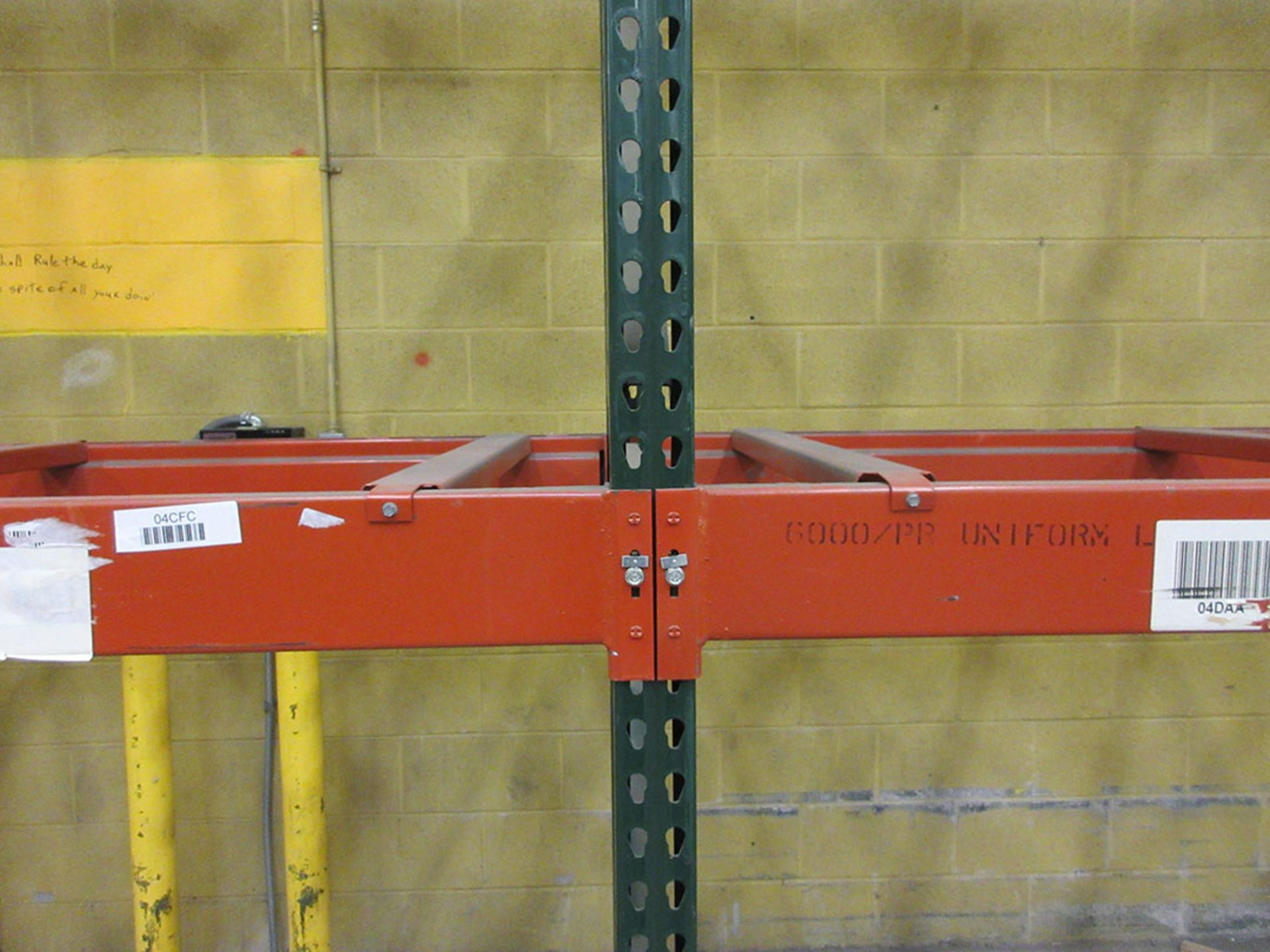 (6) SECTIONS TEARDROP STYLE PALLET RACK; (8) APPROX. 20' UPRIGHTS, (24) 12' X 6'' & (6) 5' 6'' X - Image 3 of 3