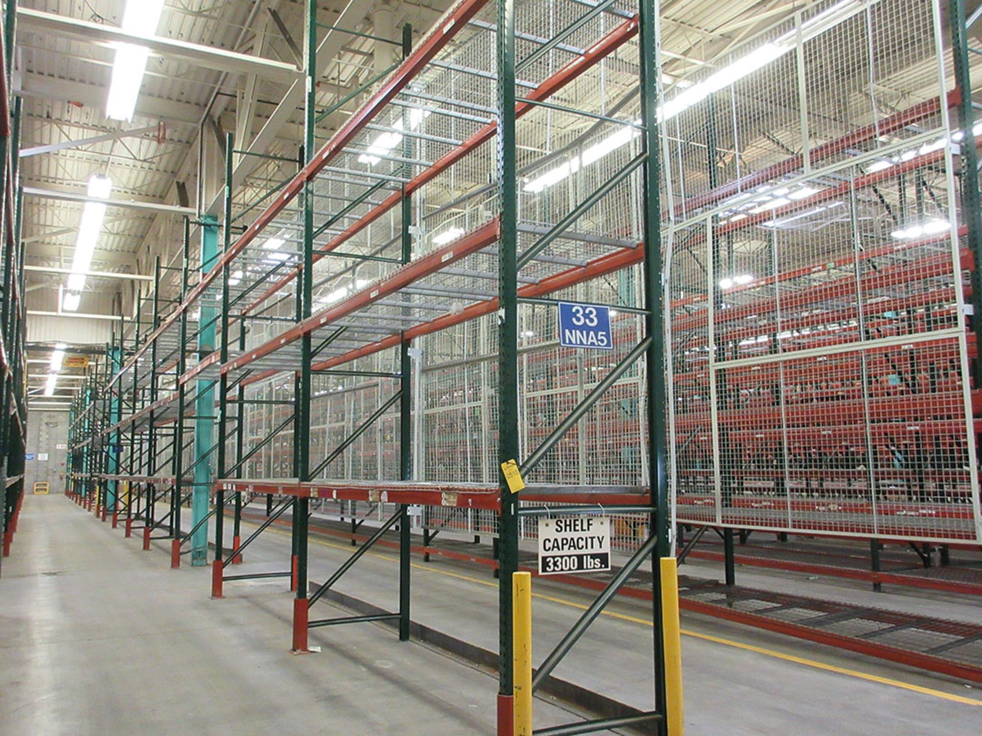 (15) SECTIONS OF TEARDROP STYLE PALLET RACK; (17) 20' UPRIGHTS, (80) 12' X 4'' CROSSBEAMS, (6) 8'