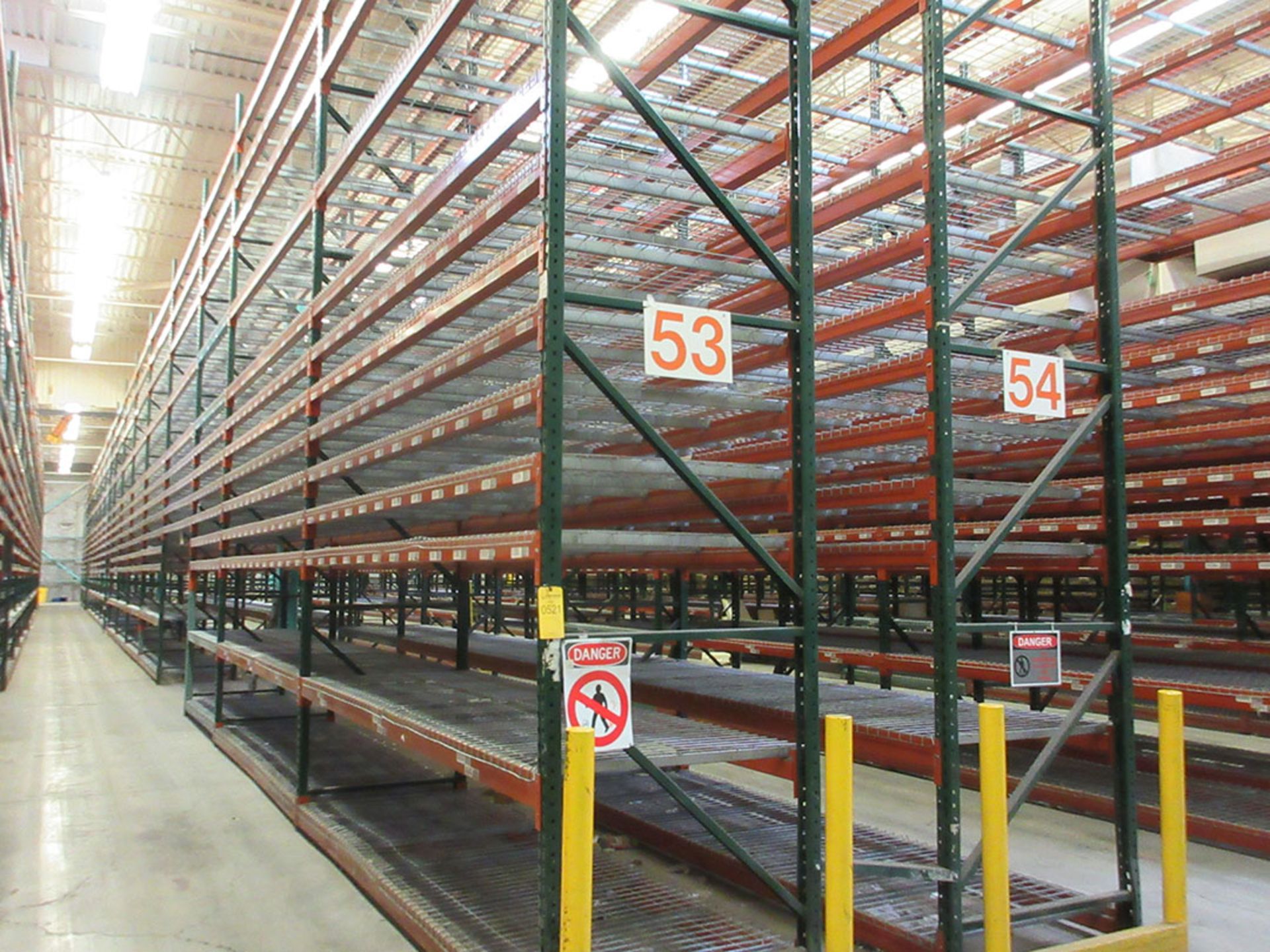 (34) SECTIONS OF TEARDROP STYLE PALLET RACK; (36) 20' UPRIGHTS, (680) 12' X 4'' CROSSBEAMS, (140) 8'