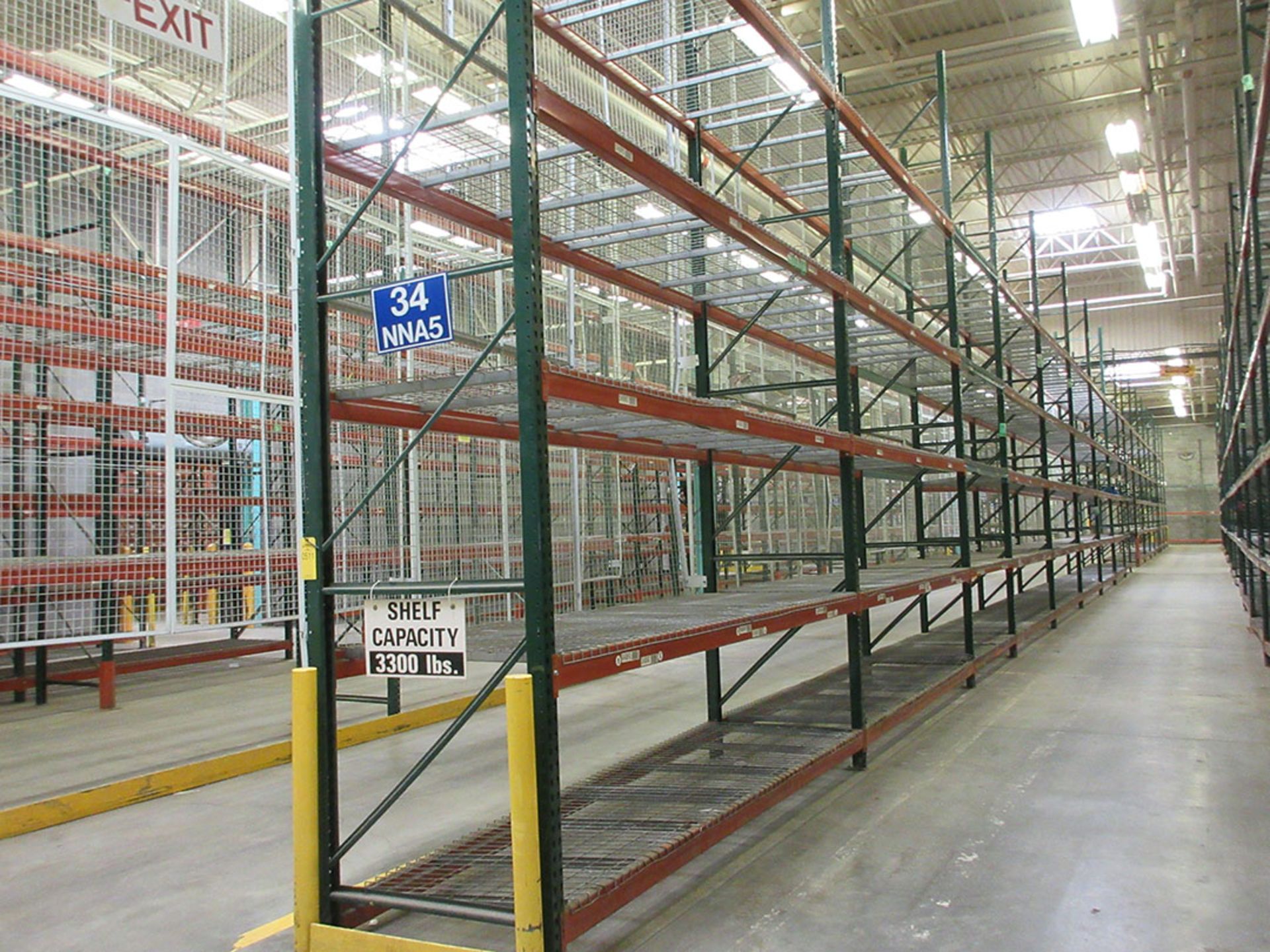(17) SECTIONS OF TEARDROP STYLE PALLET RACK; (18) 20' UPRIGHTS, (134) 12' X 4'' CROSSBEAMS, (30)