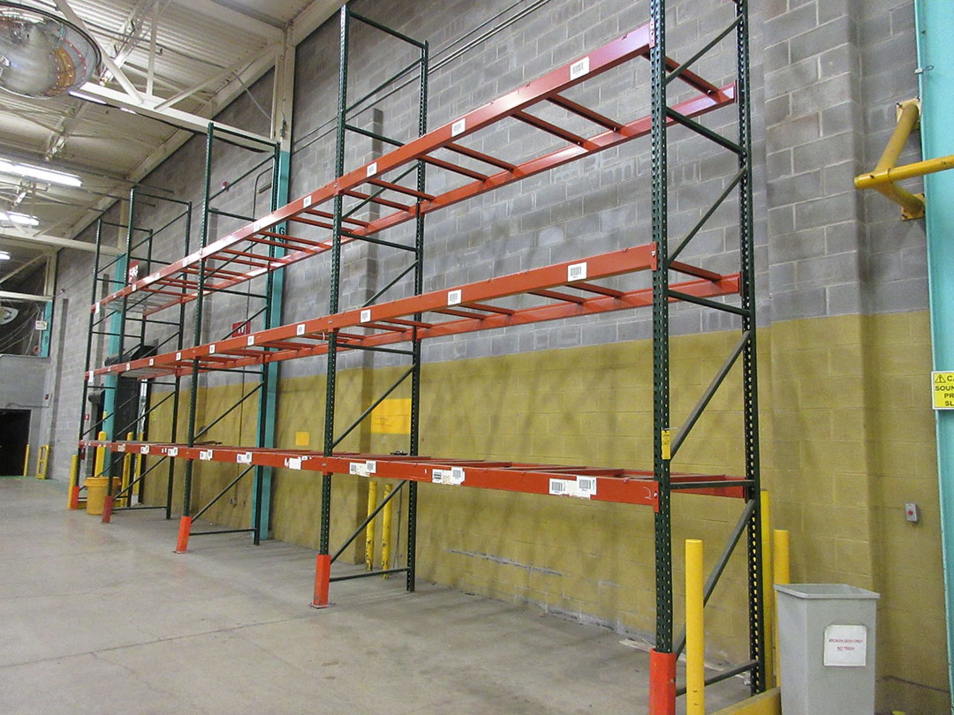 (6) SECTIONS TEARDROP STYLE PALLET RACK; (8) APPROX. 20' UPRIGHTS, (24) 12' X 6'' & (6) 5' 6'' X