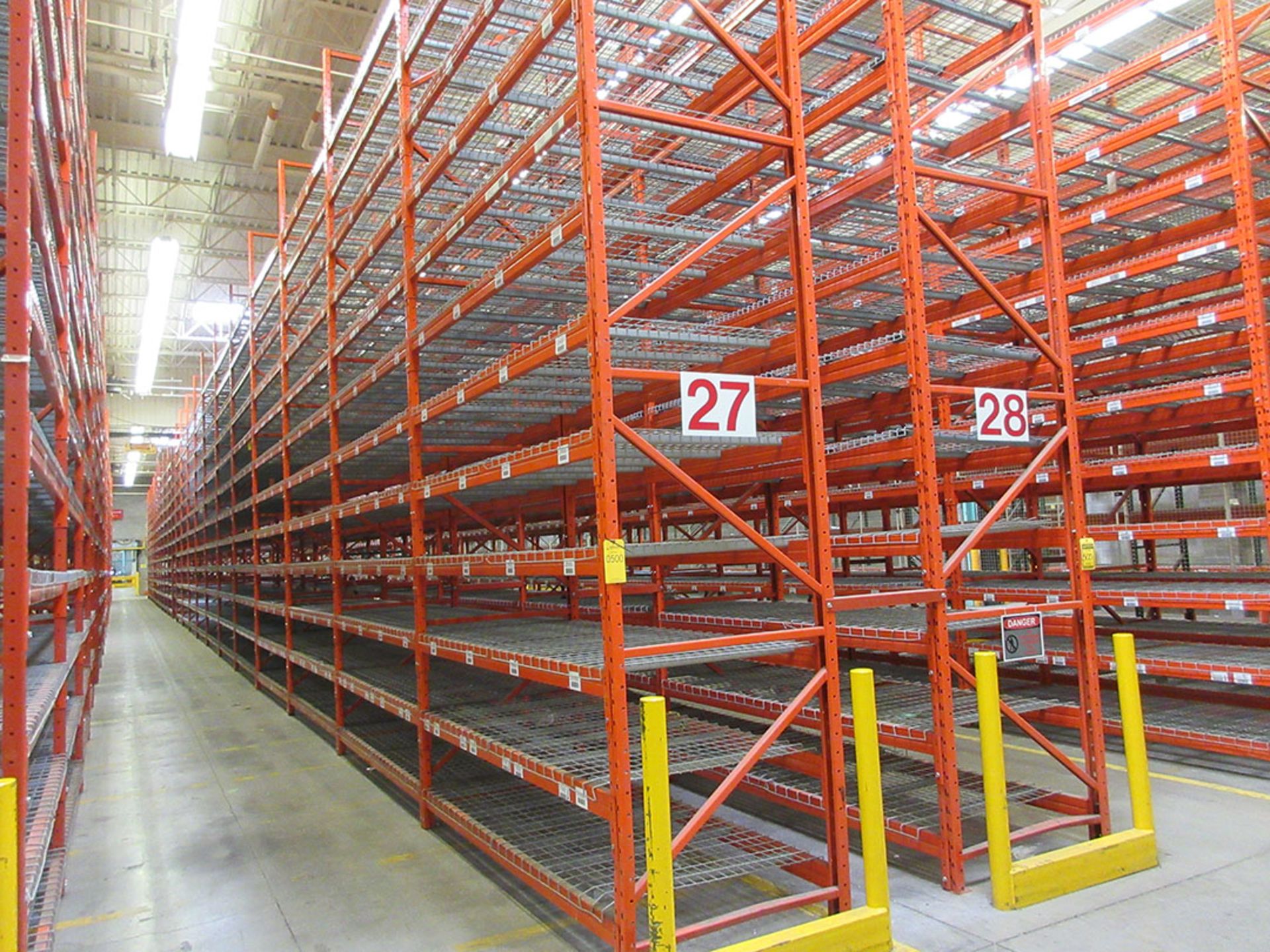 (44) SECTIONS OF CHANNEL TYPE PALLET RACK; (46) 20' UPRIGHTS, (1066) 8' X 4'' CROSSBEAMS, (533