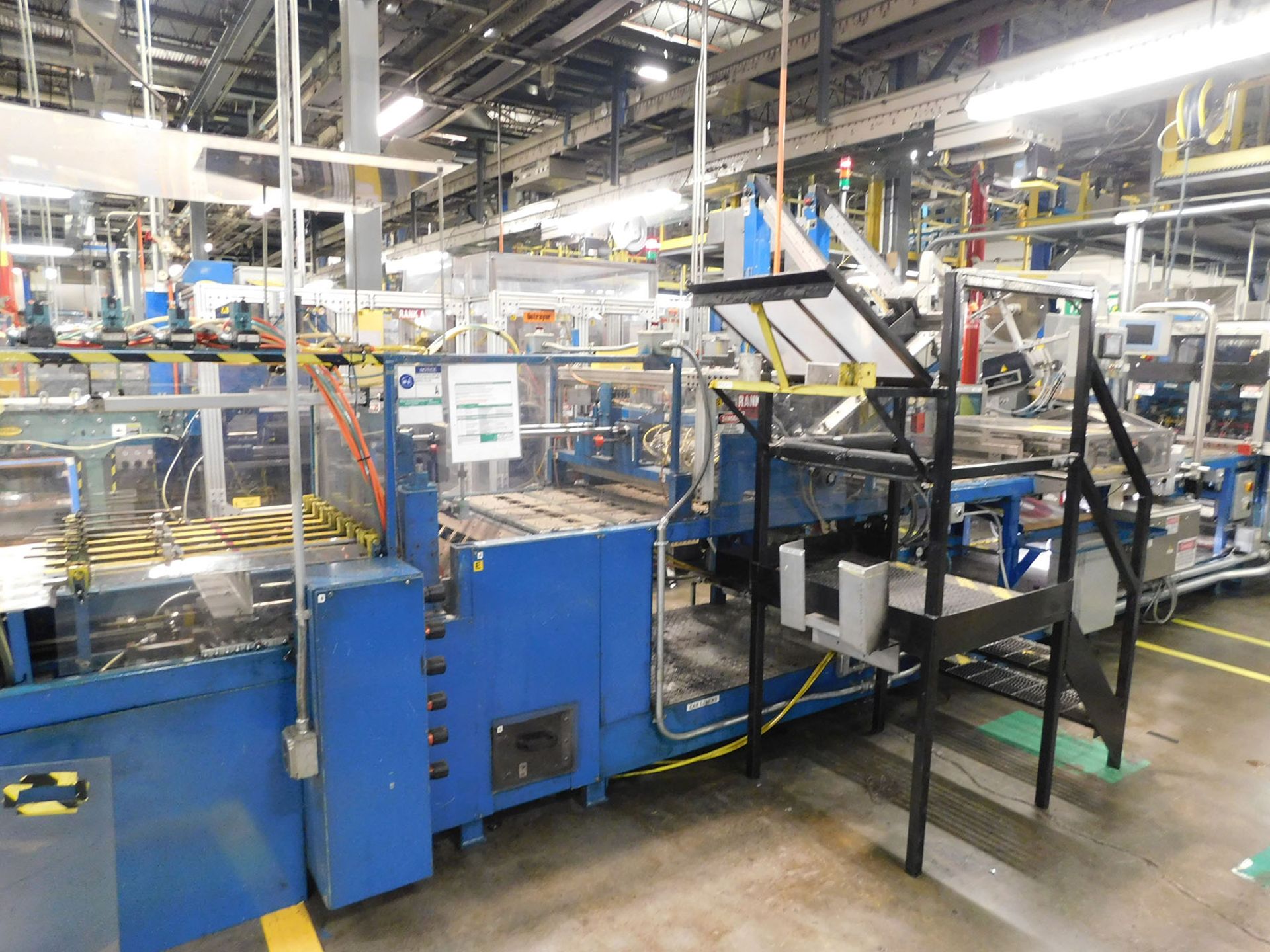 AA DURACELL BLISTER PACK LINE WITH FOLD OVER CASE LOADER MOTORIZED ROLLER CONVEYOR AND ELEVATOR - Image 3 of 5