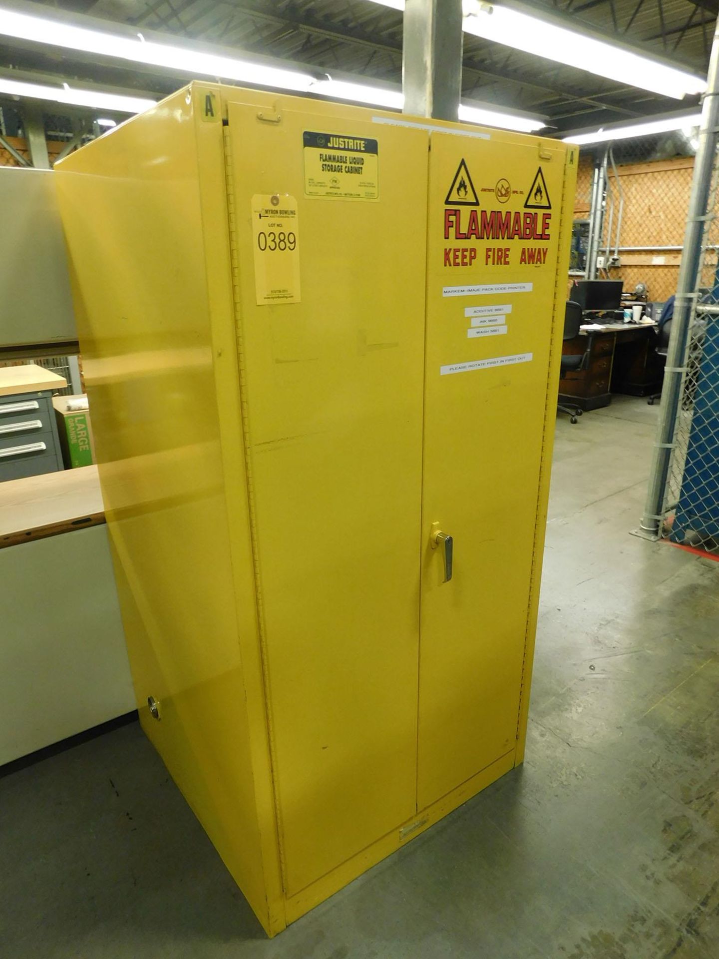 JUST RITE FLAMMABLE STORAGE CABINET; 34''W X 34''D X 65''