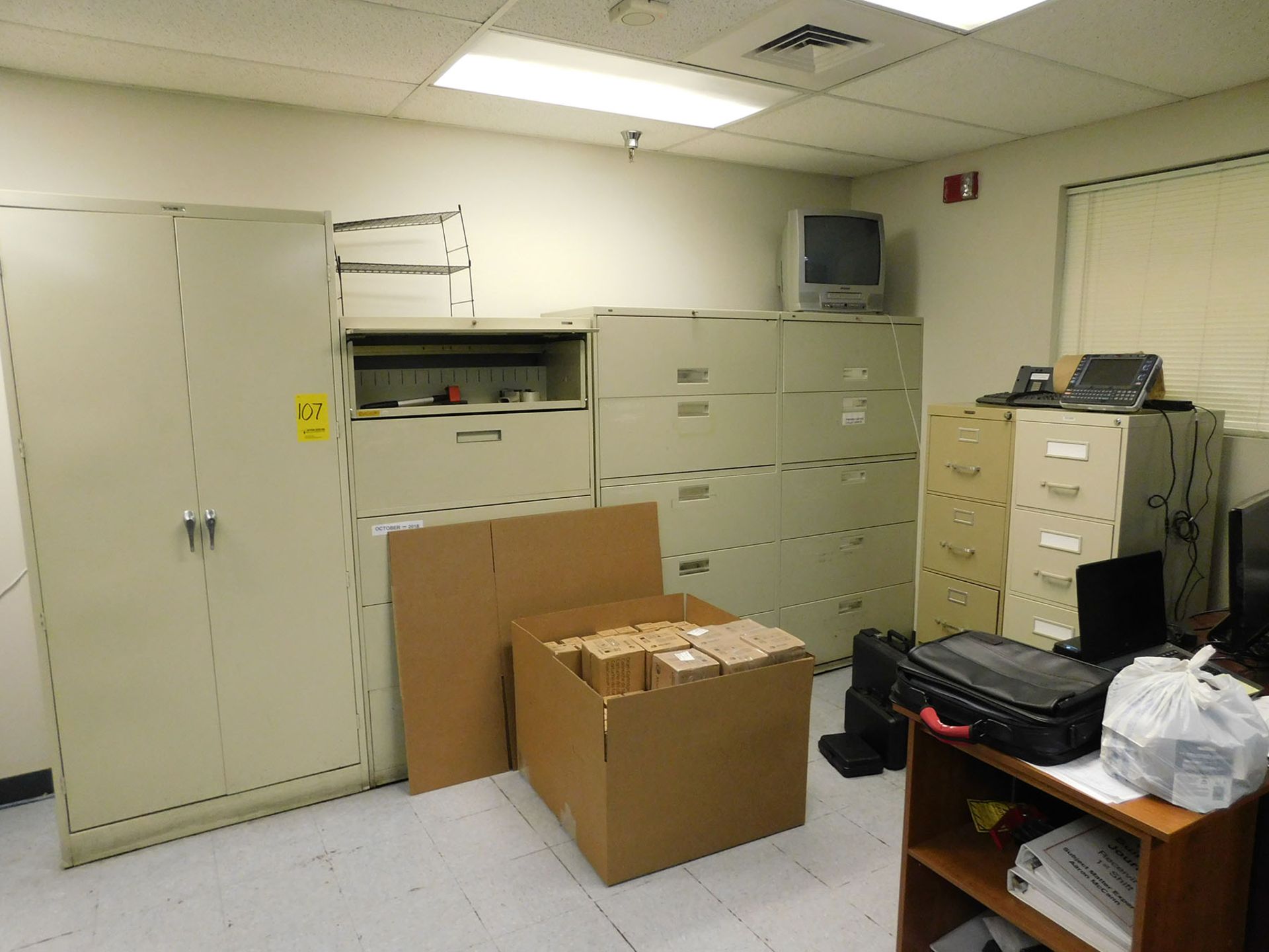 CONTENTS OF FRONT OFFICE; (7) FILE CABINETS & (3) DESK