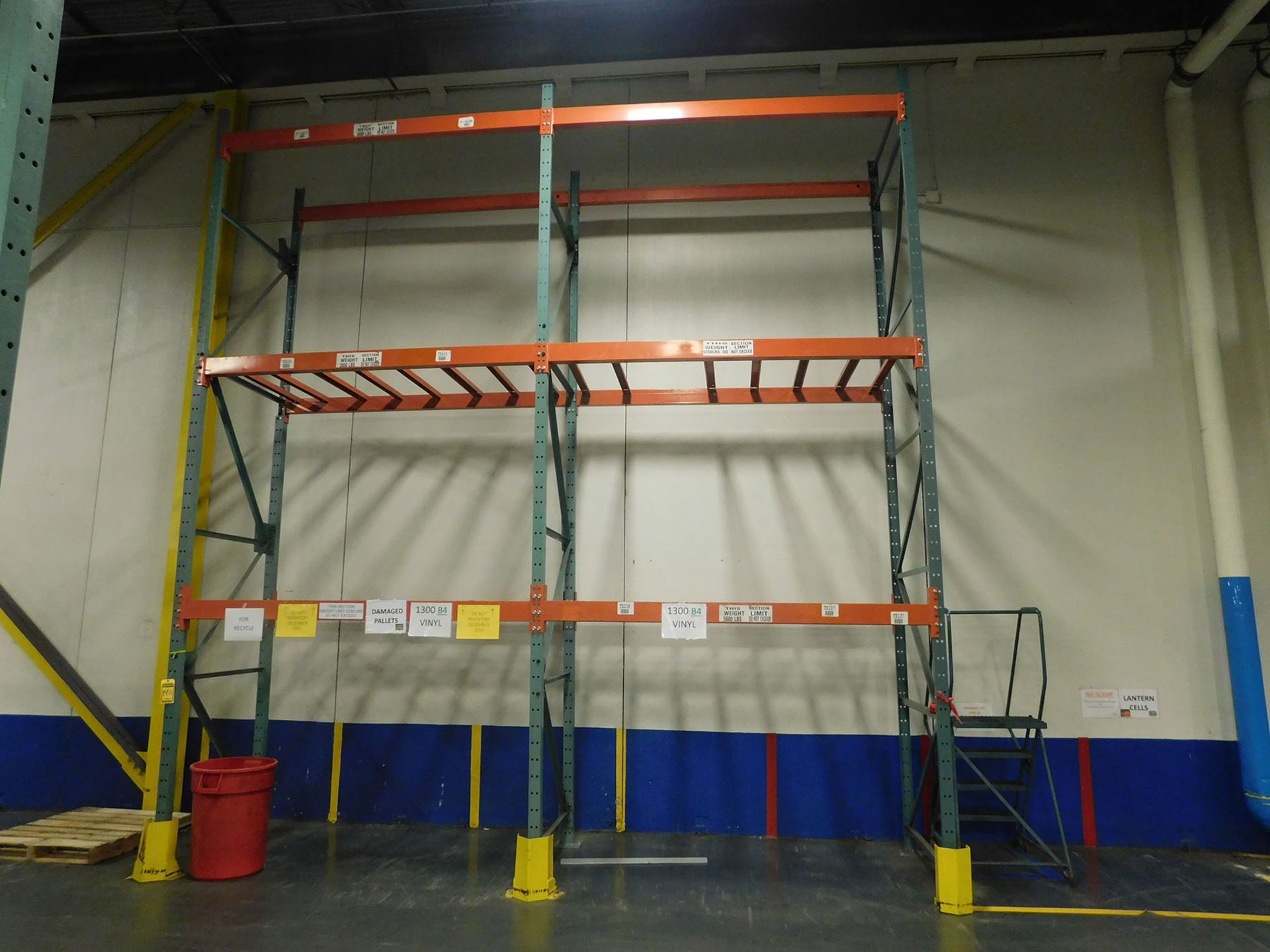 (3) SECTIONS OF PALLET RACKING; (5) 18' X 3'' X 3'' UPRIGHTS, (18) 96'' X 6'' HORIZONTAL BEAMS, 48''