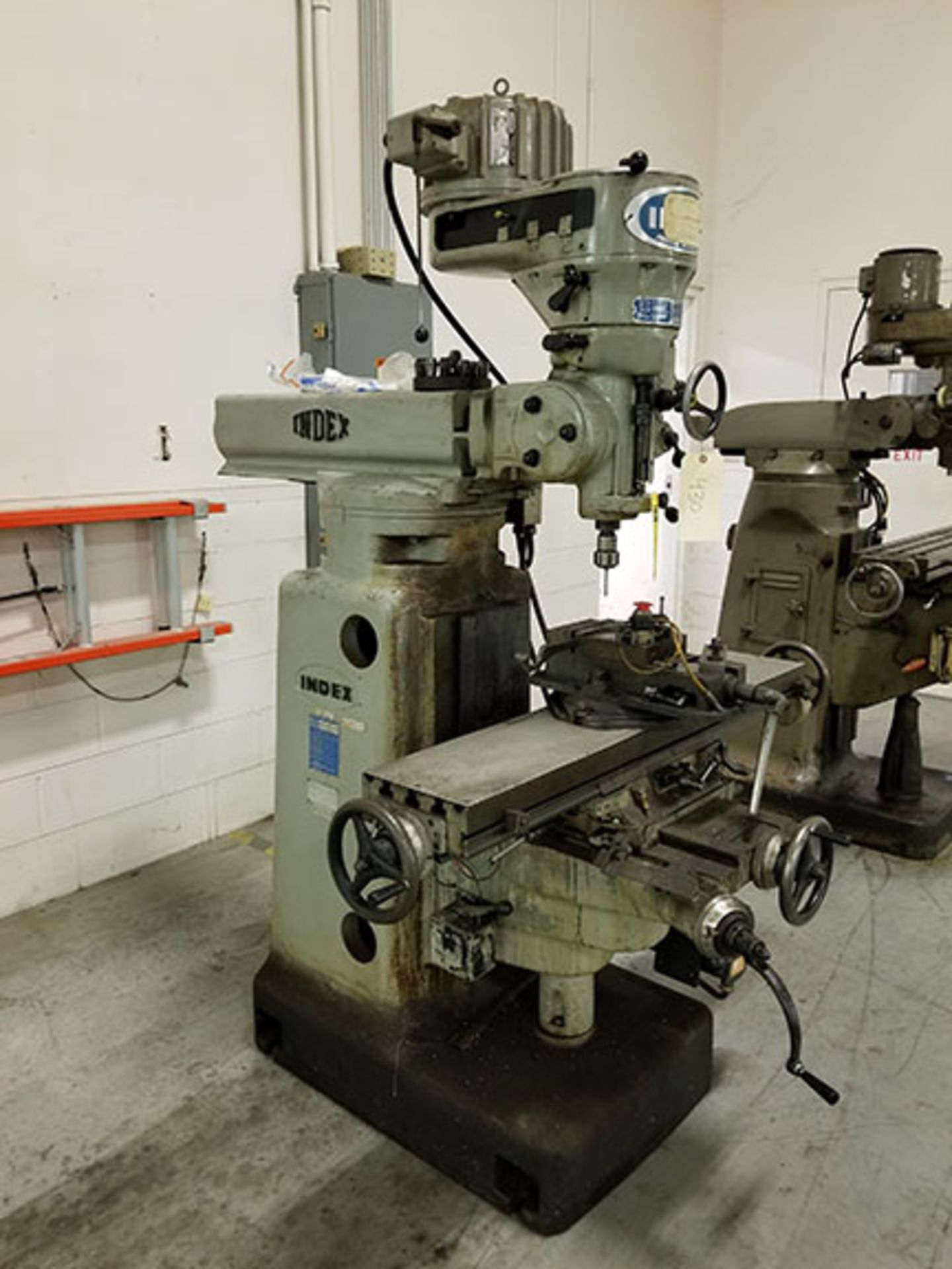 INDEX 845 VERTICAL MILL; 2-HP, WITH 6'' MACHINE VISE, 75-2850 RPM, S/N 13197 - Image 2 of 4