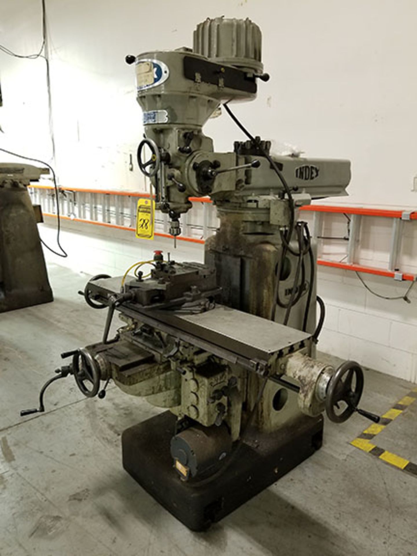 INDEX 845 VERTICAL MILL; 2-HP, WITH 6'' MACHINE VISE, 75-2850 RPM, S/N 13197 - Image 3 of 4