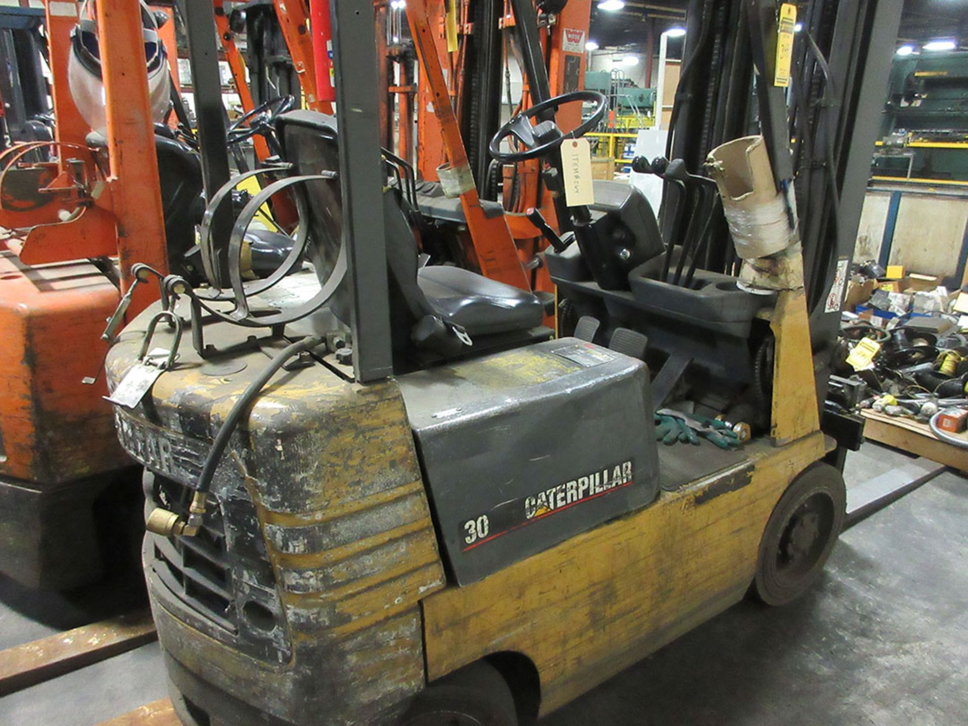 CATERPILLAR 3,000 LB. CAPACITY FORKLIFT; MODEL GC15, LPG, SOLID TIRES, 3-STAGE MAST, 190'' MAX - Image 2 of 2