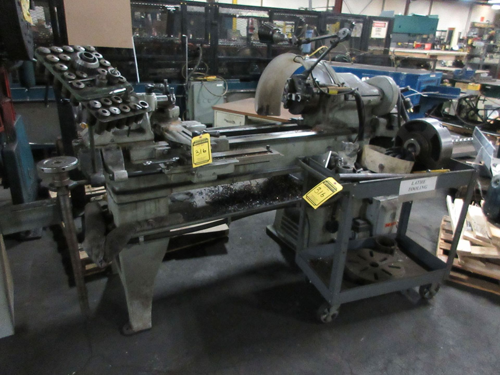 SOUTH BEND PRECISION LATHE; MODEL A, 6' BED, 8'' 3-JAW CHUCK, TOOL POST, TAIL STOCK, COLLETS, AND