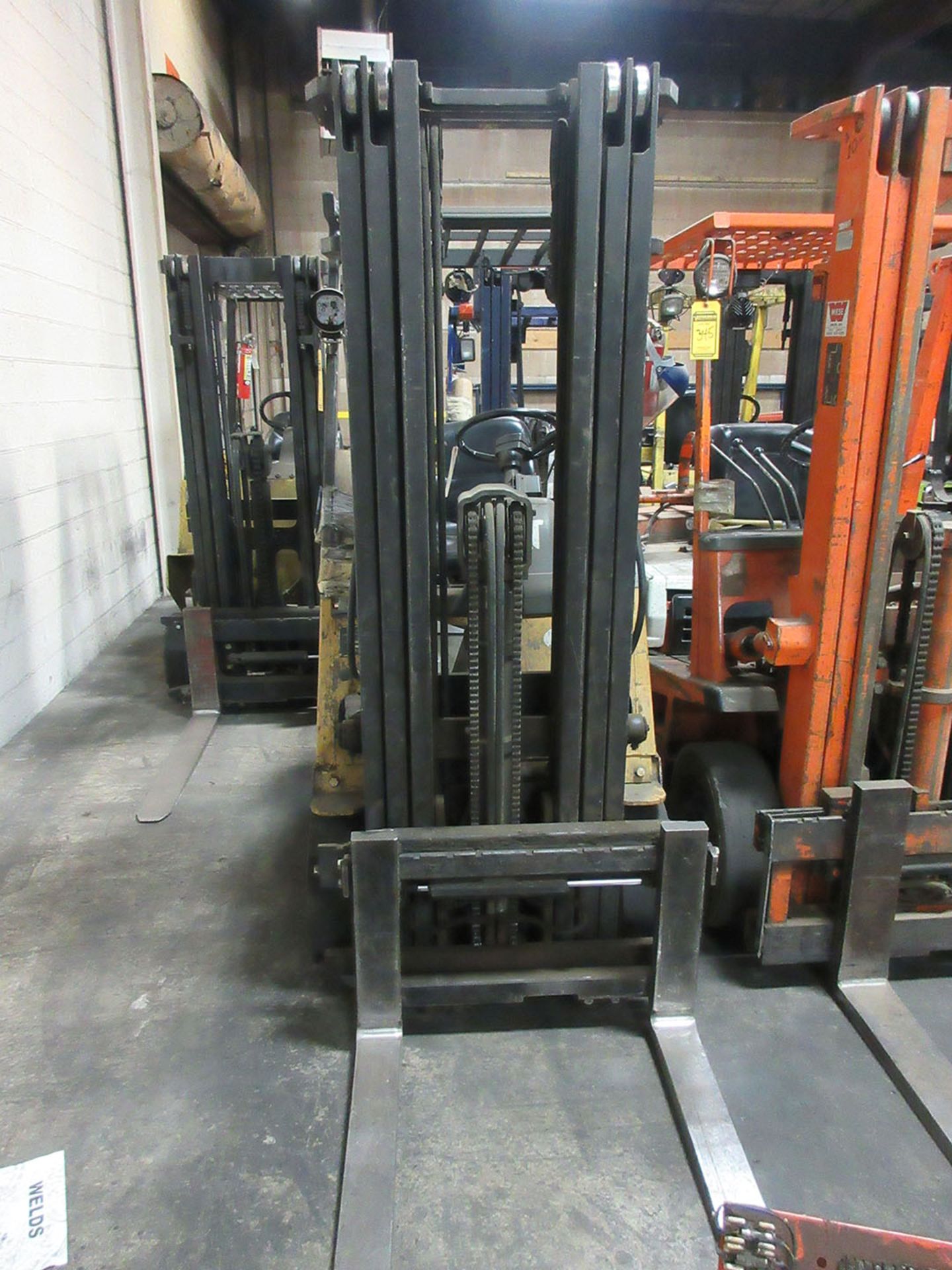 CATERPILLAR 3,000 LB. CAPACITY FORKLIFT; MODEL GC15, LPG, SOLID TIRES, 3-STAGE MAST, 190'' MAX