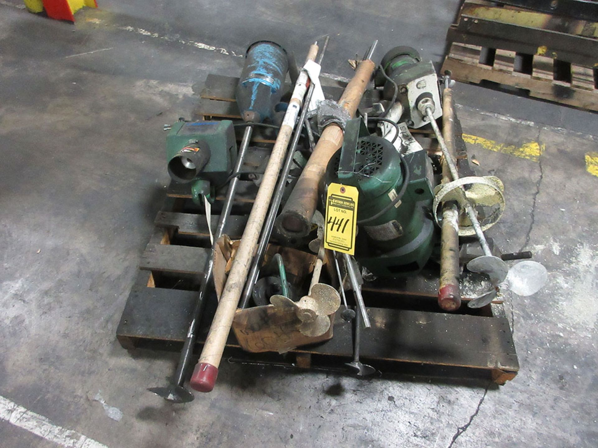 PALLET WITH ASSORTED MIXERS & SHAFTS