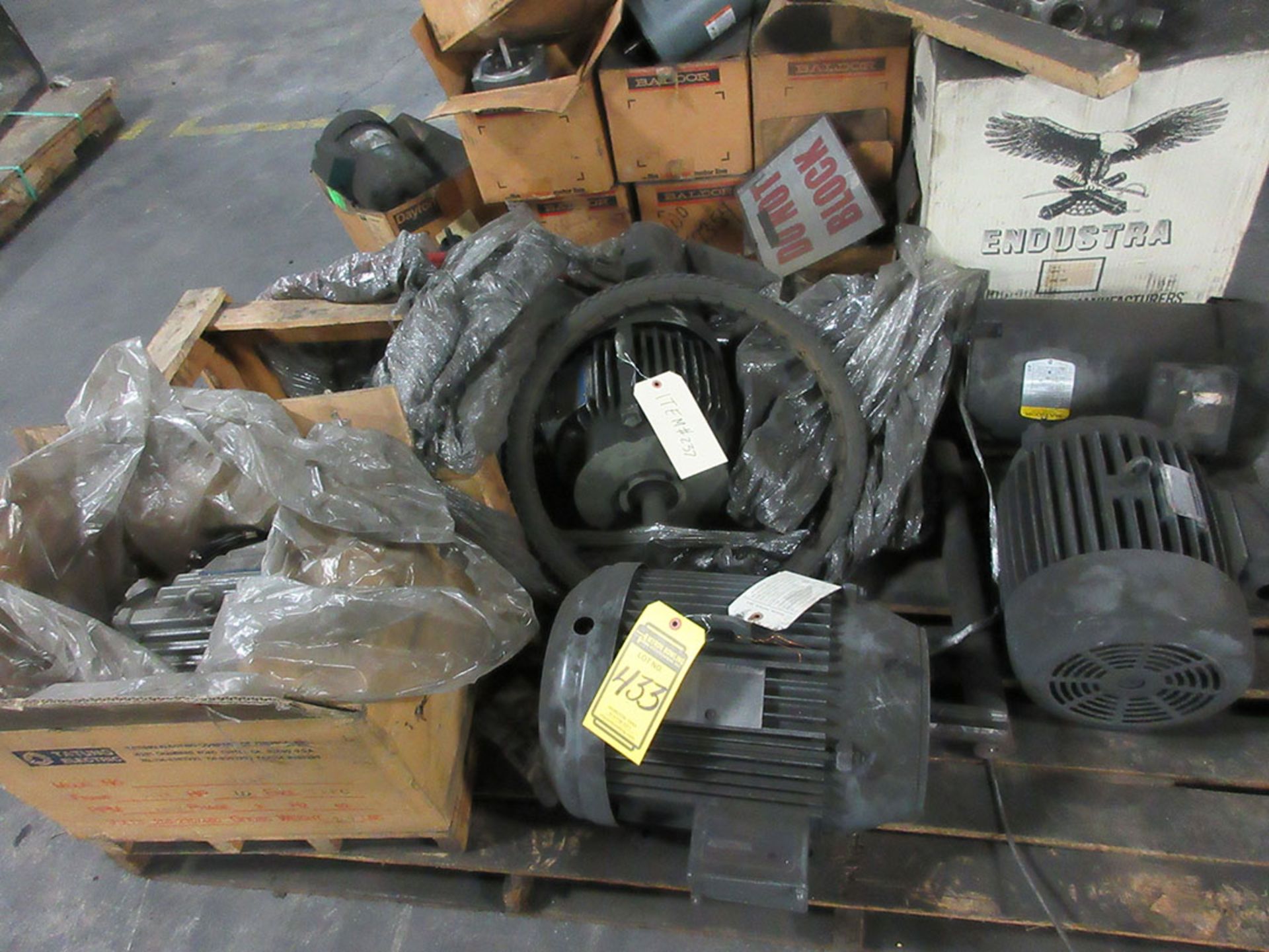 PALLET WITH ASSORTED INDUCTION MOTORS (SOME NEW)