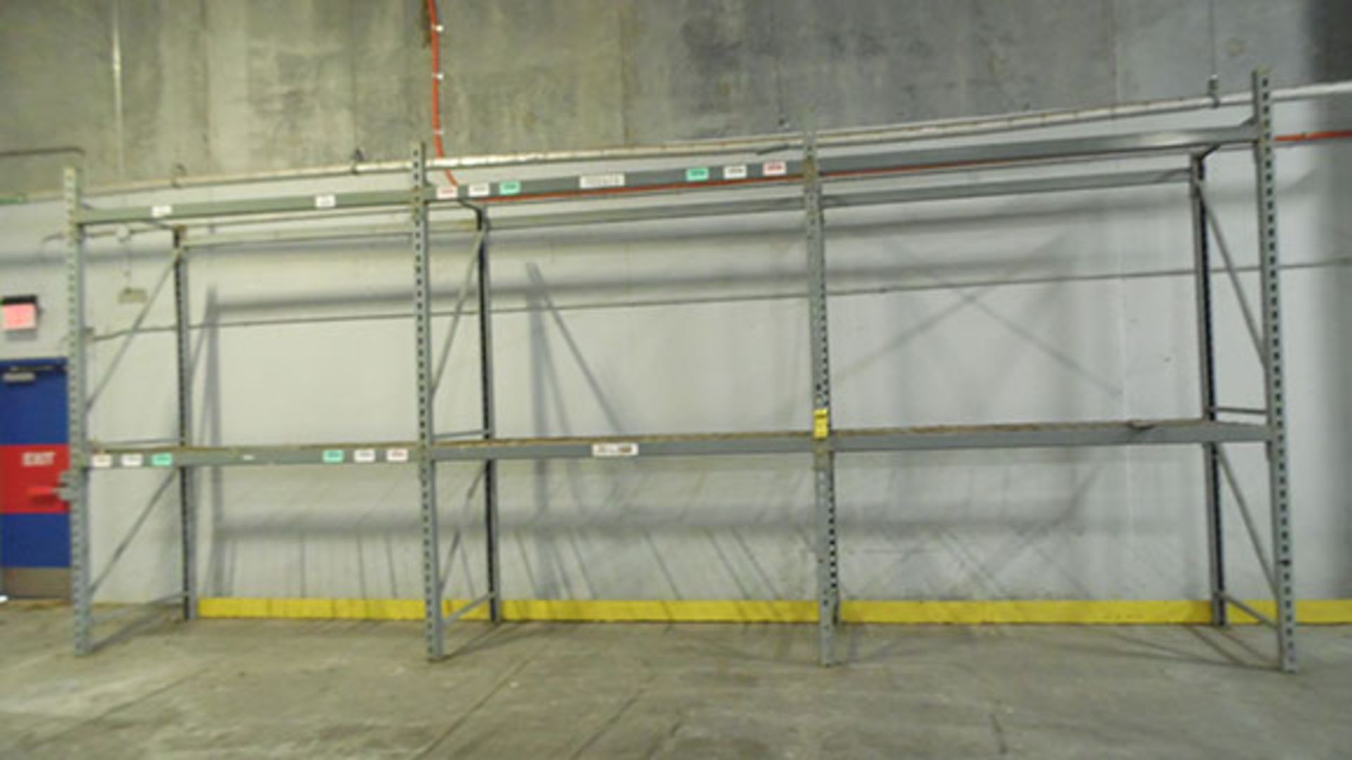 (X13) SECTIONS OF PALLET RACKING, UPRIGHTS = 11' TALL X 42'' DEEP & W/ (32) 96'' X 3 1/2'' BEAMS