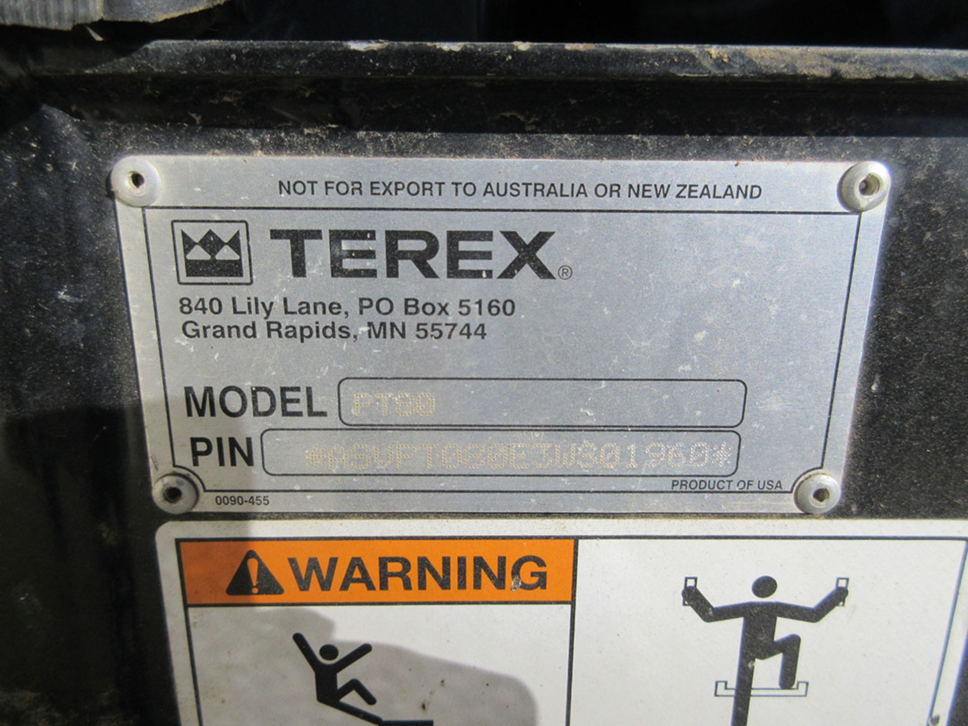 2012 TEREX PT-80 SKID STEER; CLIMATE CAB, ARM REST STEERING/BUCKET CONTROL, DIESEL, S/N - Image 4 of 4